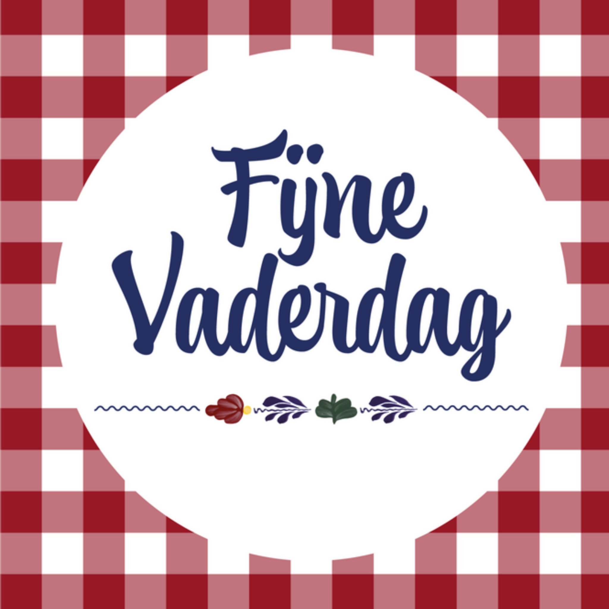 Vaderdagkaart Rood Vierkante Kaart Boerenbont