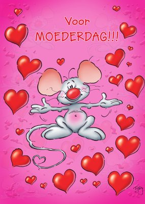 Doodles | Moederdagkaart | hartjes | muis