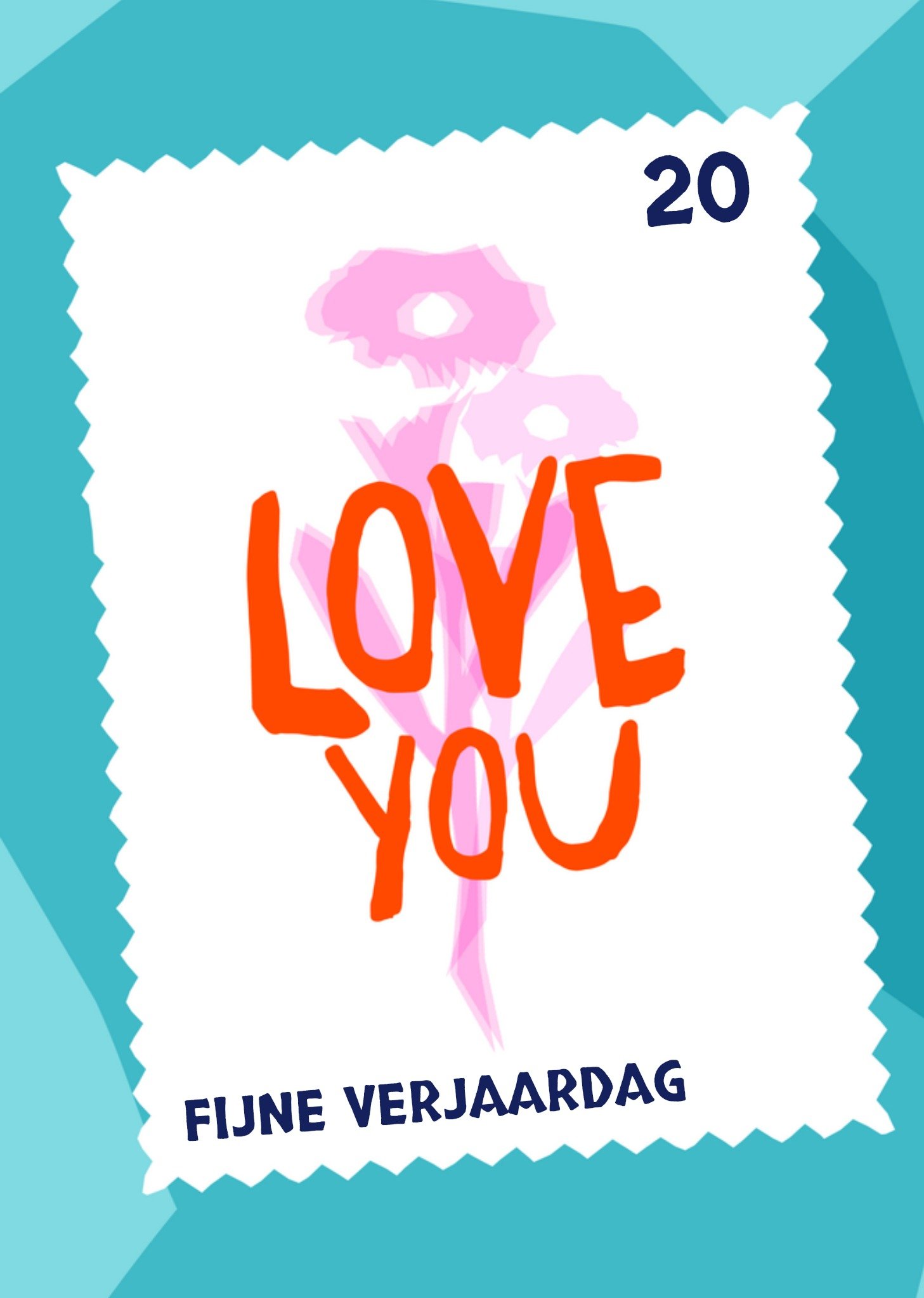 Verjaardagskaart bloemen love you Greetz