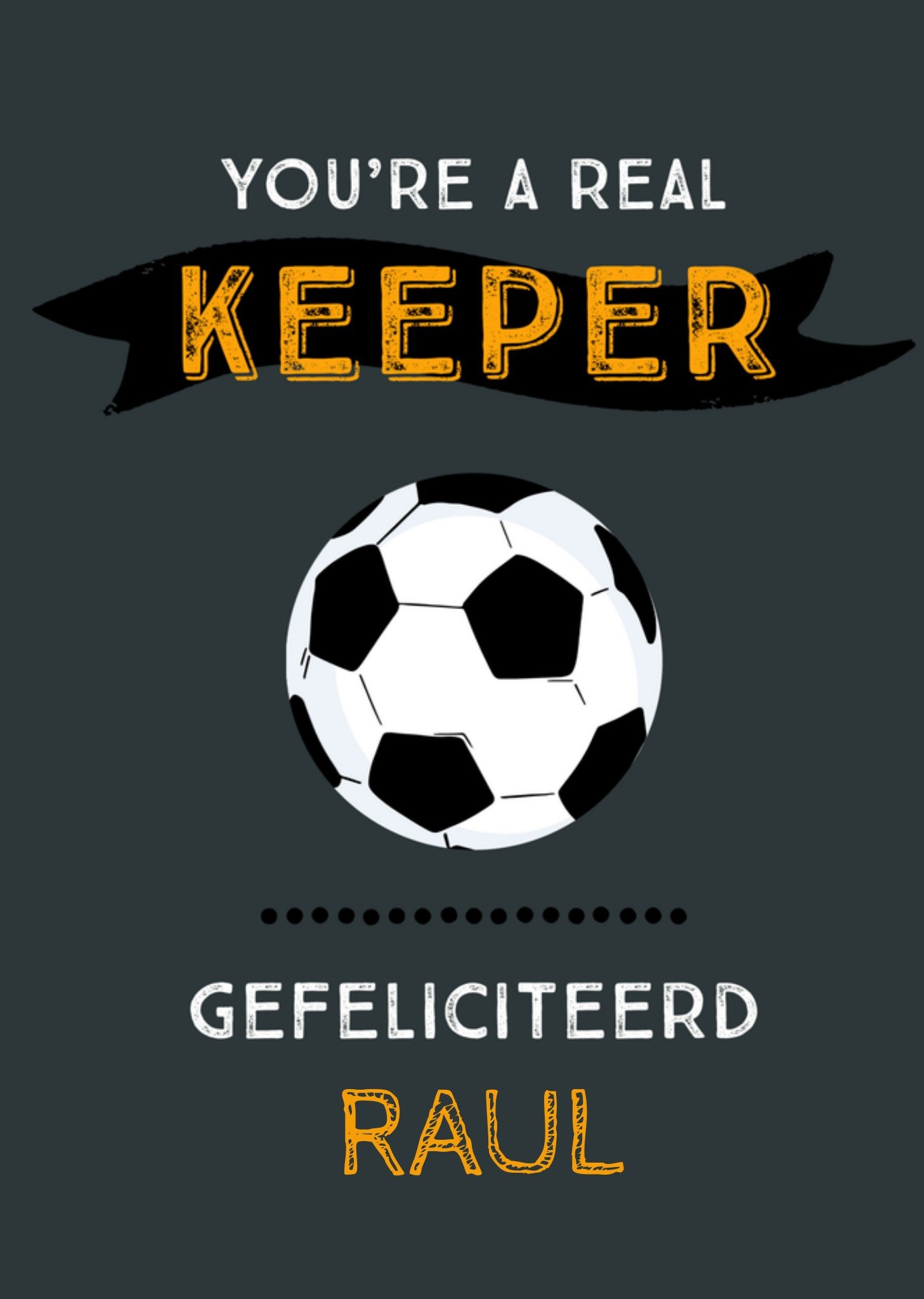 Verjaardagskaart keeper met naam Greetz