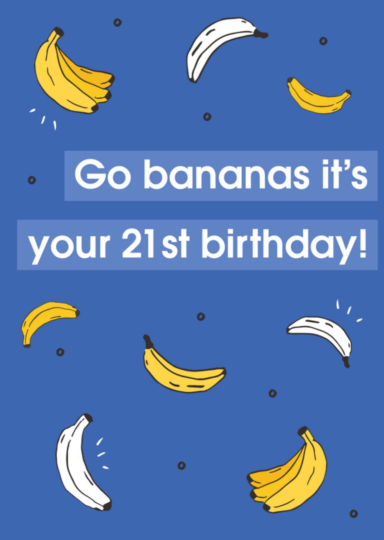 Verjaardagskaart bananen 21 jaar Greetz