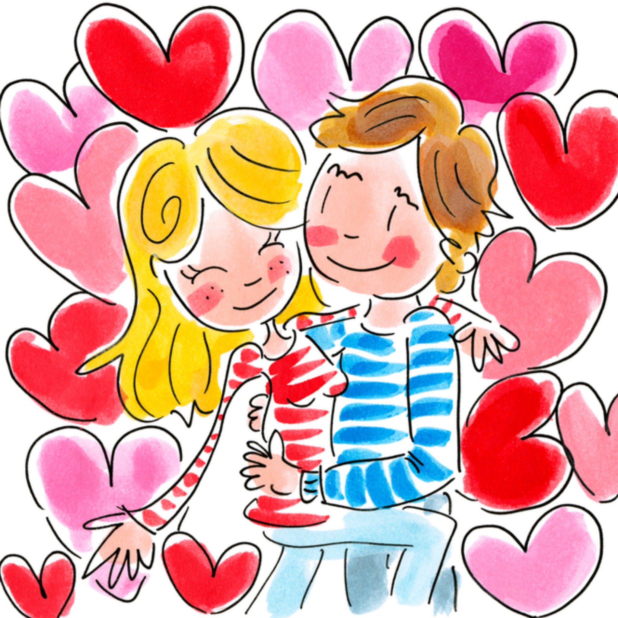 Hartjes in de lucht Vierkante Kaart Blond Amsterdam