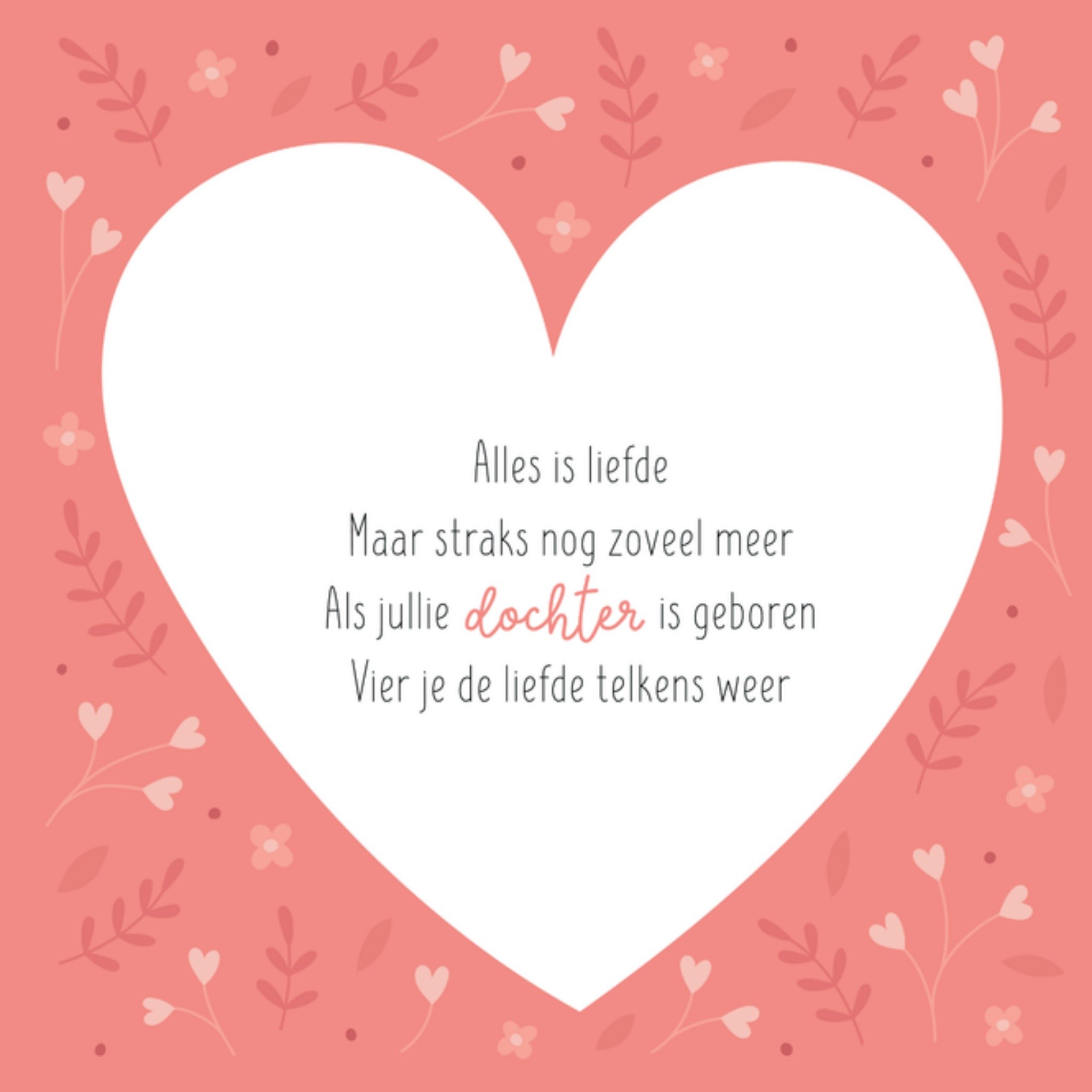 Kleine Twinkeltjes Zwangerschapskaart Dochter Vierkant