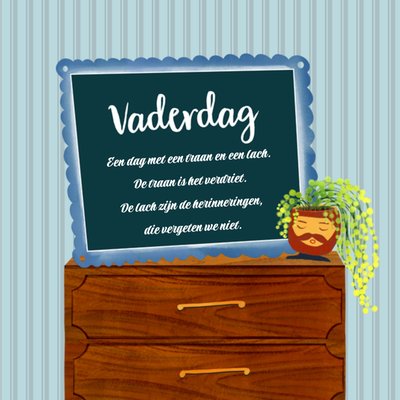 Een Dag Met Een Traan En Een Lach Spiegel Illustratie Vaderdag Kaart