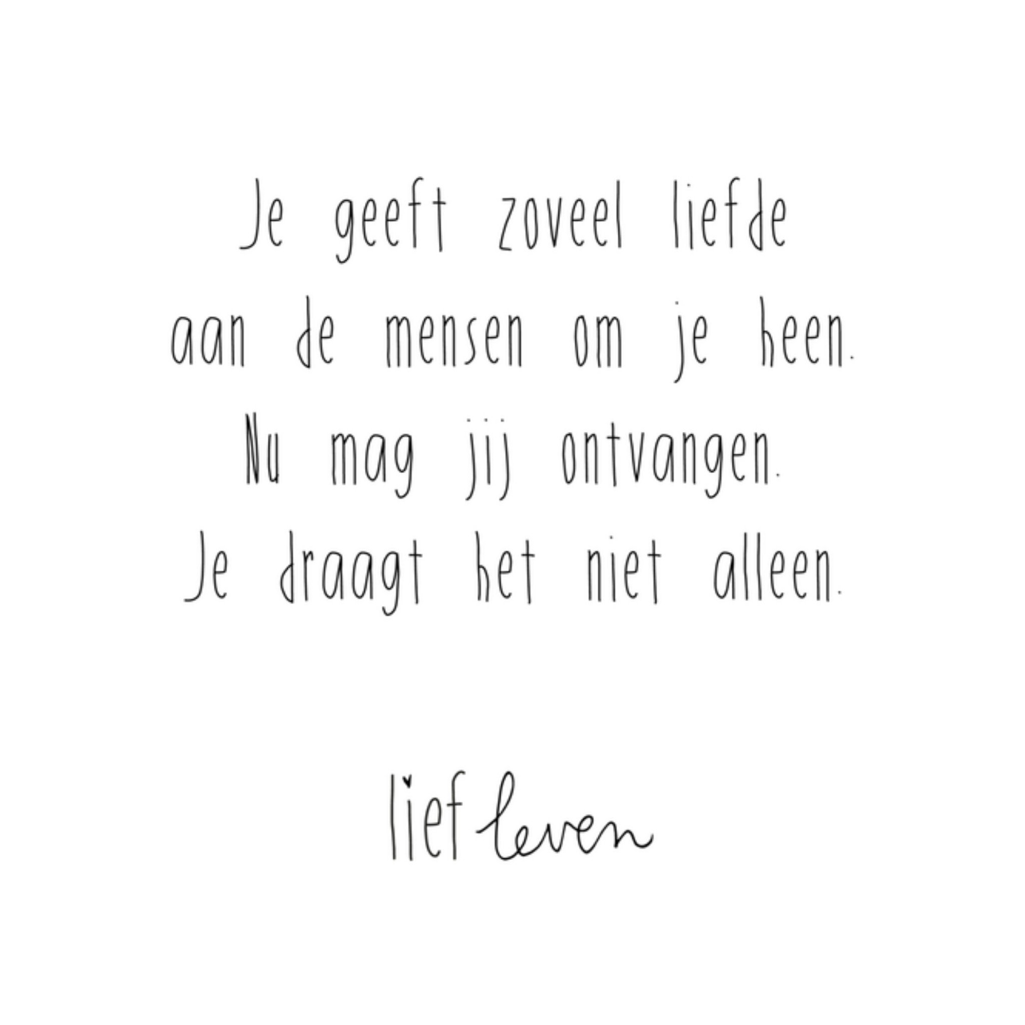 Beterschapskaart niet alleen Vierkante Kaart Lief Leven