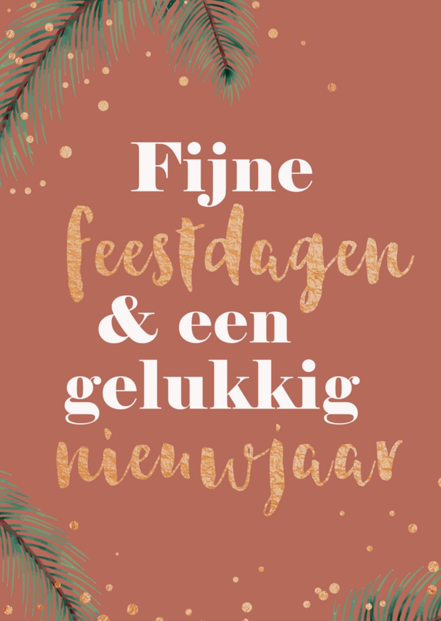 Greetz Kerst Neutraal Bruin Standard Card