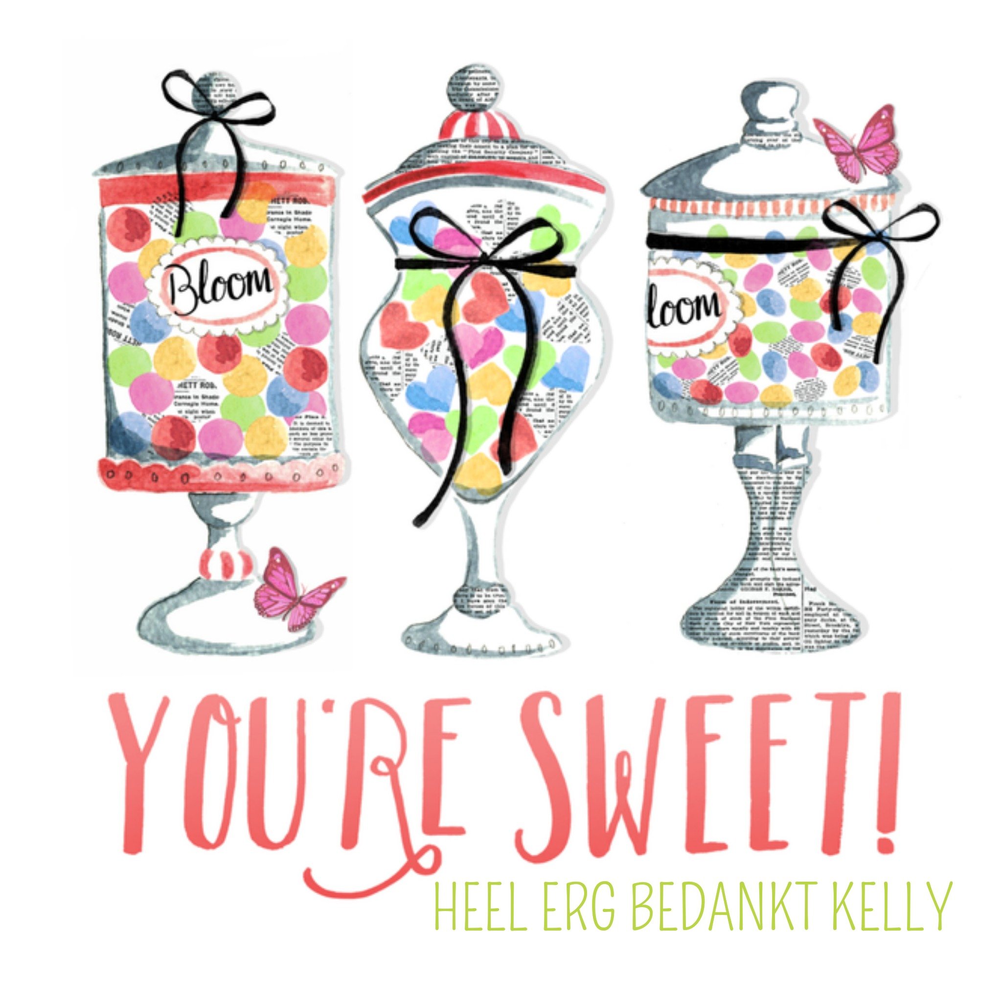 Greetz Bedankt Neutraal Snoep Vierkant