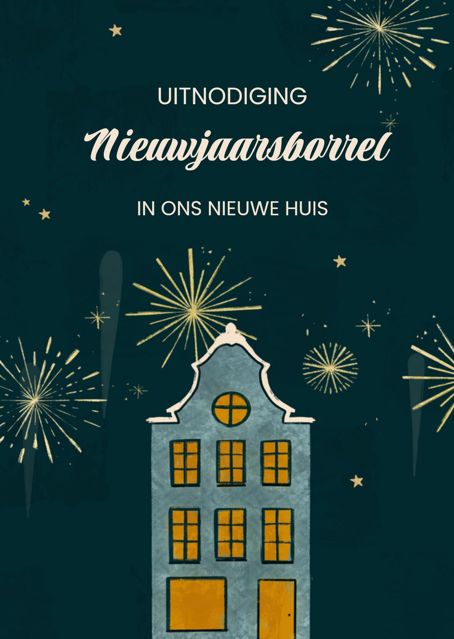 Uitnodiging nieuwjaarsfeest nieuw huis Kaart Greetz