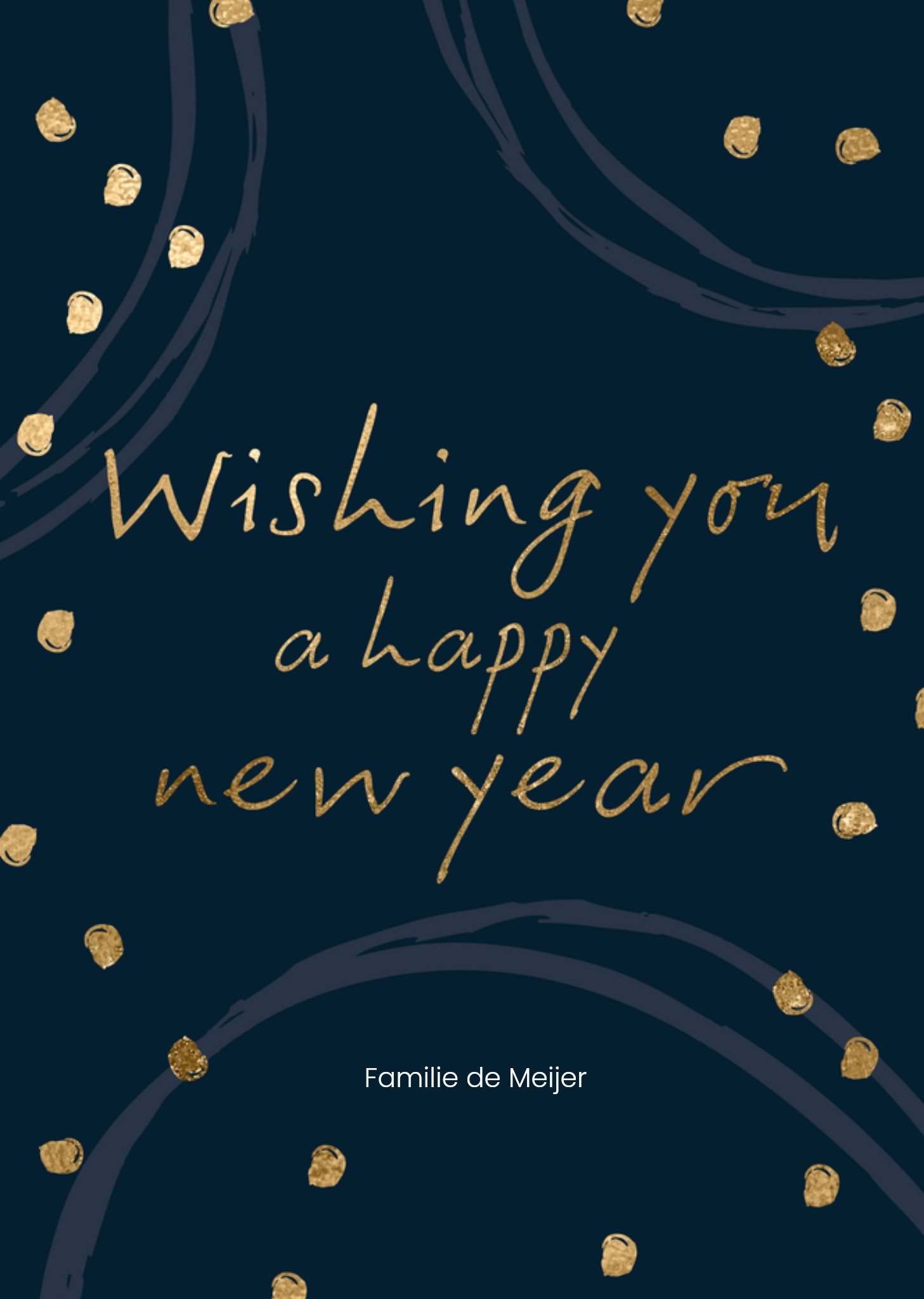 Nieuwjaarskaart met naam Greetz