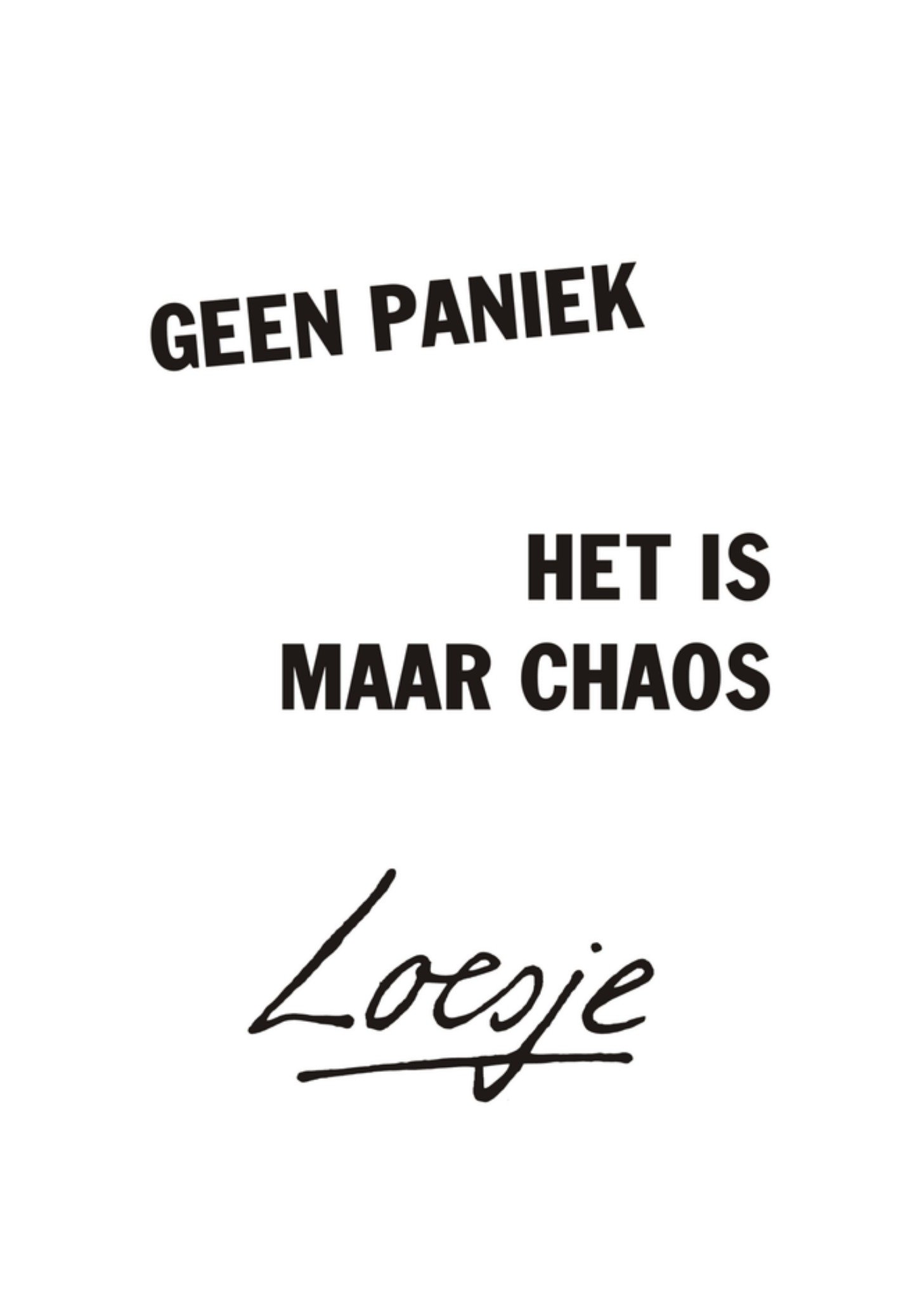 Loesje | Geen paniek het is maar chaos | Standard Card