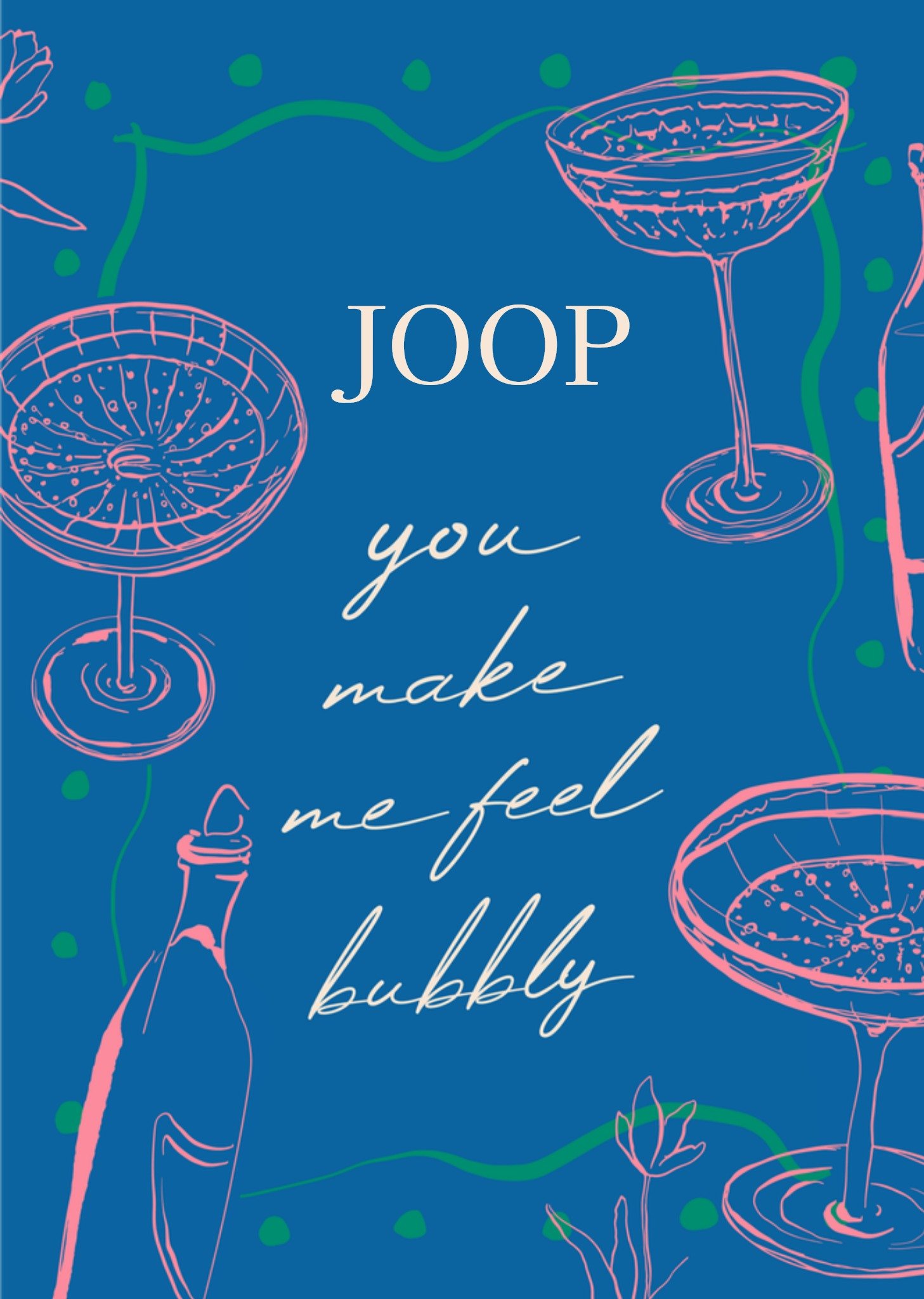 Valentijnskaart Bubbly Met naam Greetz