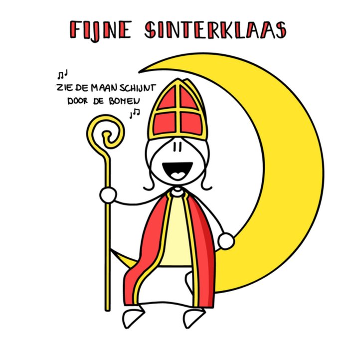 YH Tekent | Sinterklaaskaart | maan