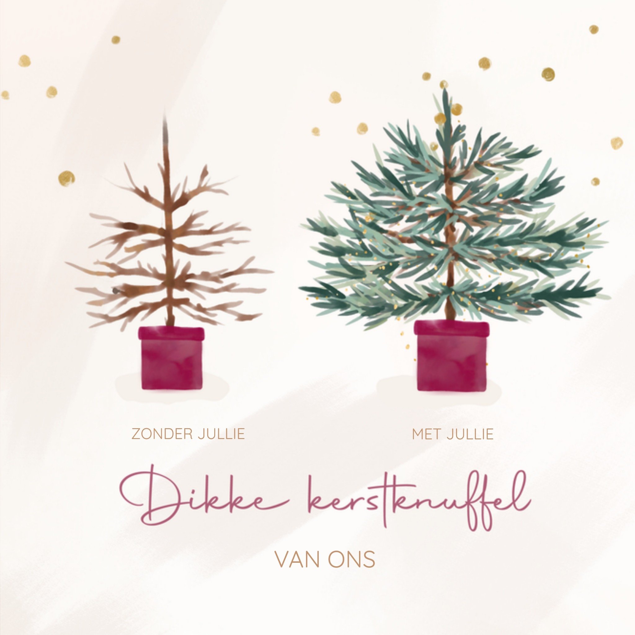 Greetz Kerstkaart Kerstboom Dikke kerstknuffel Vierkant