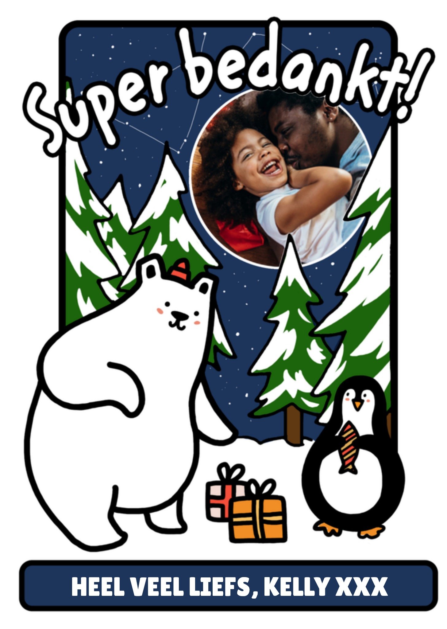 Kerstkaart Vrolijk IJsbeer Greetz