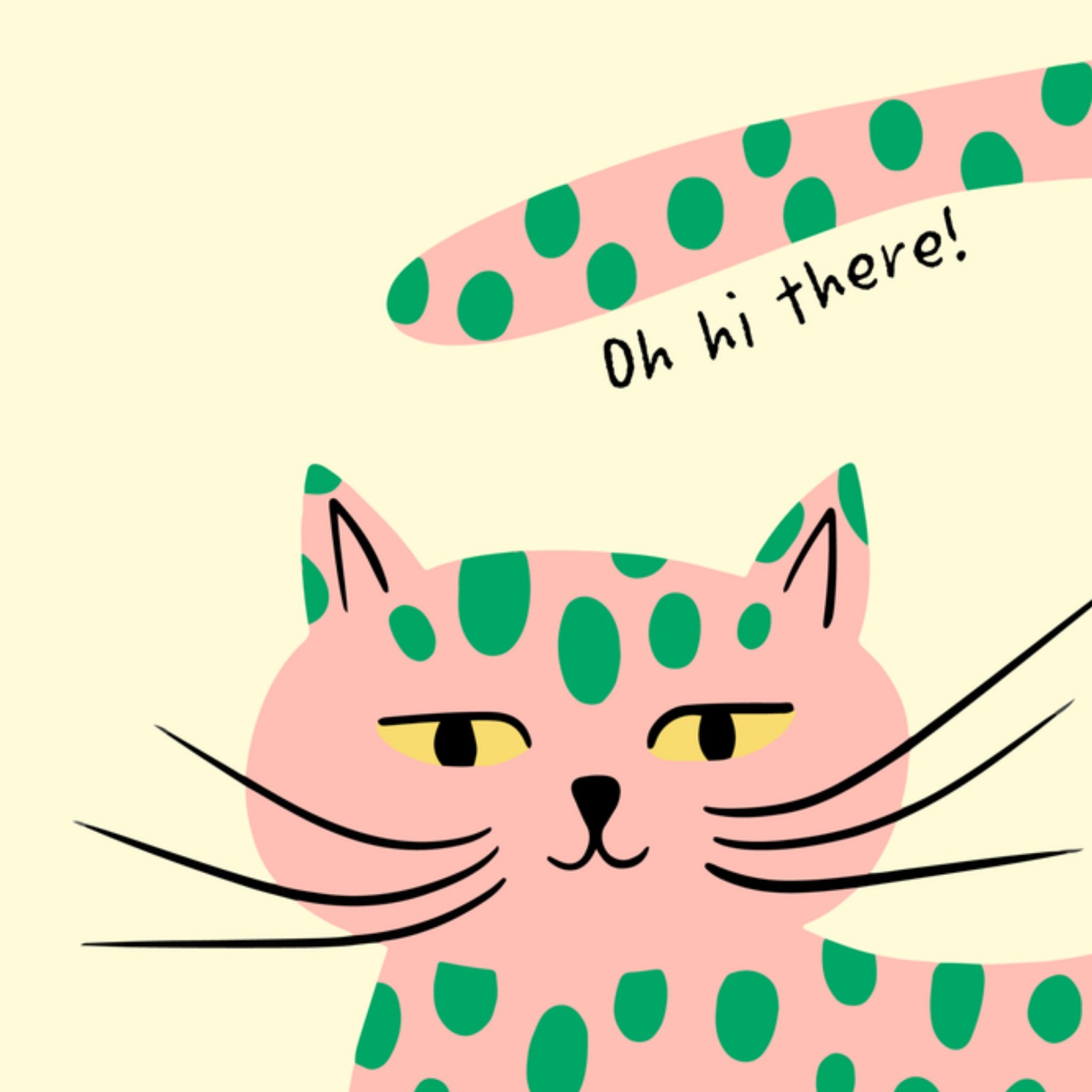 Greetz Zomaarkaart kat illustratie Vierkant