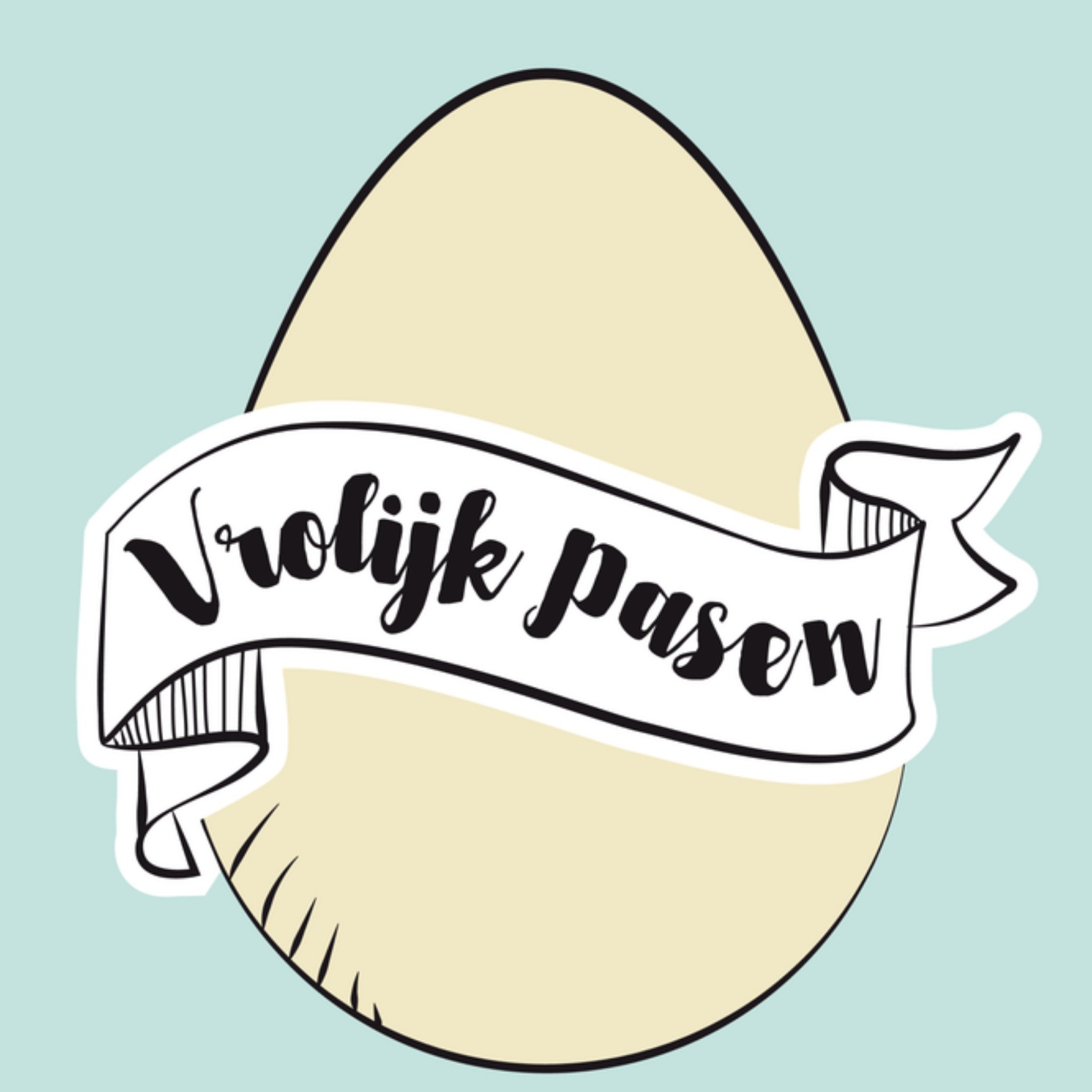 Paaskaart paasei Vierkante Kaart Paperclip