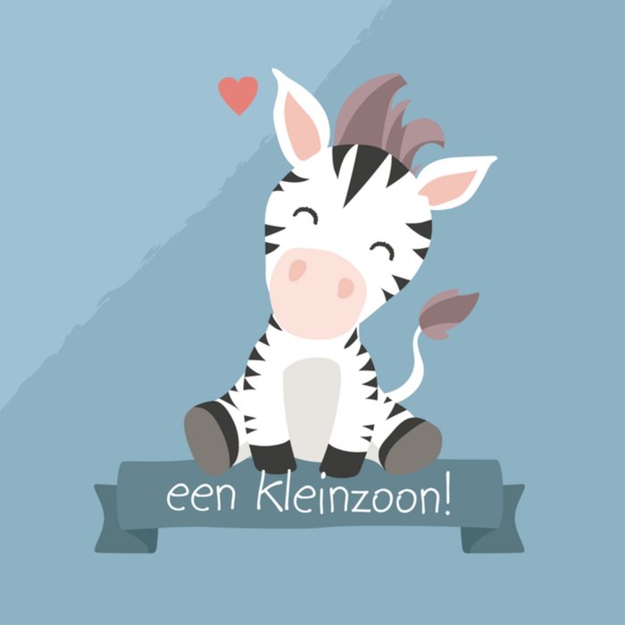 Tante Kaartje | Geboortekaart | Zebra | Kleinzoon