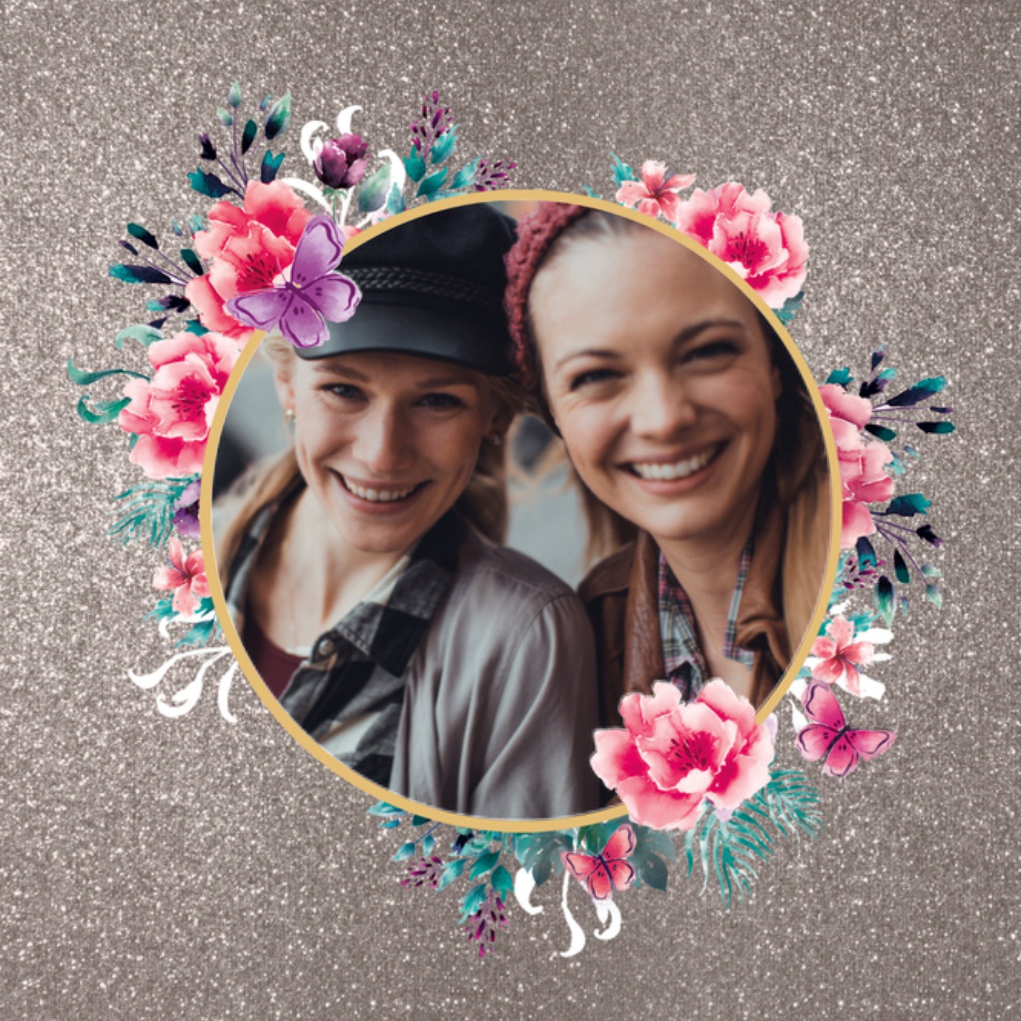 Bloemen Eigen foto Vierkante Kaart UK Greetings