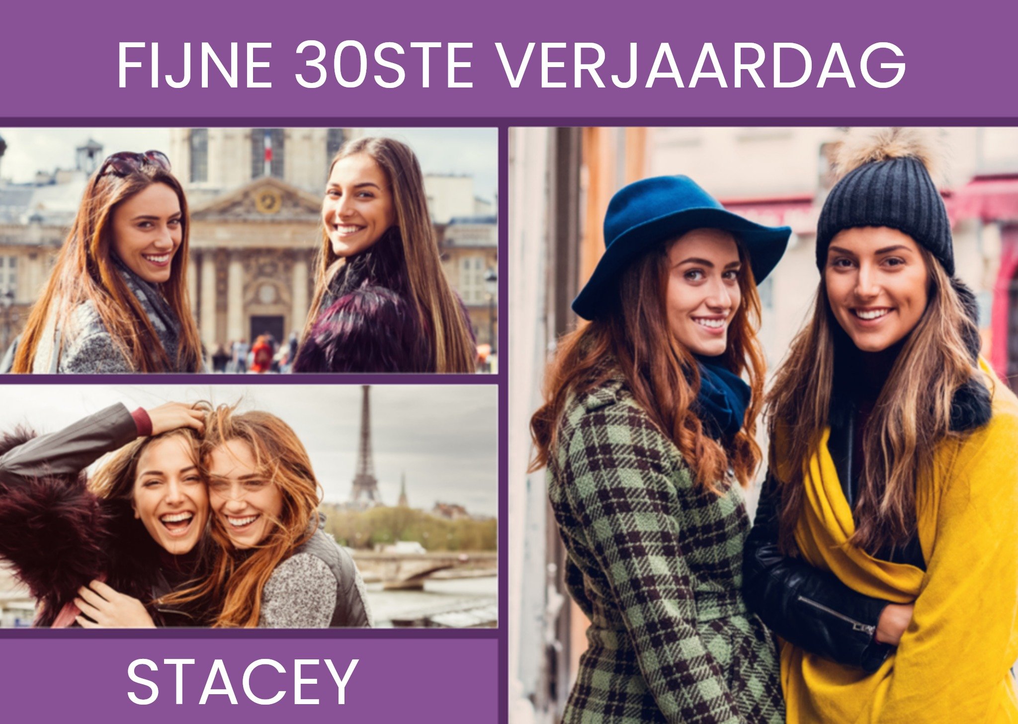 Verjaardag Vrouw Paars Kaart Greetz