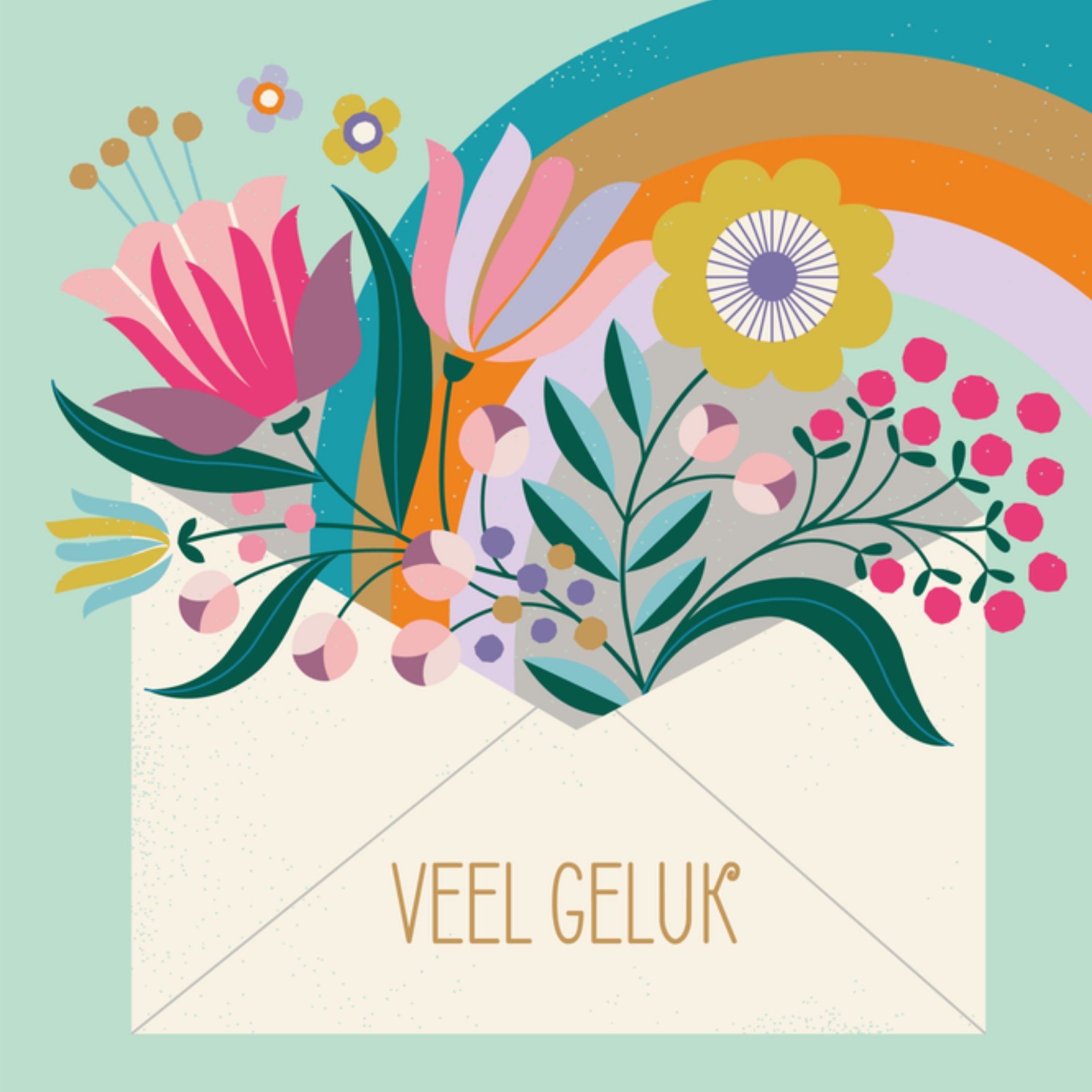 Succeskaart Veel geluk Vierkante Kaart Paperclip