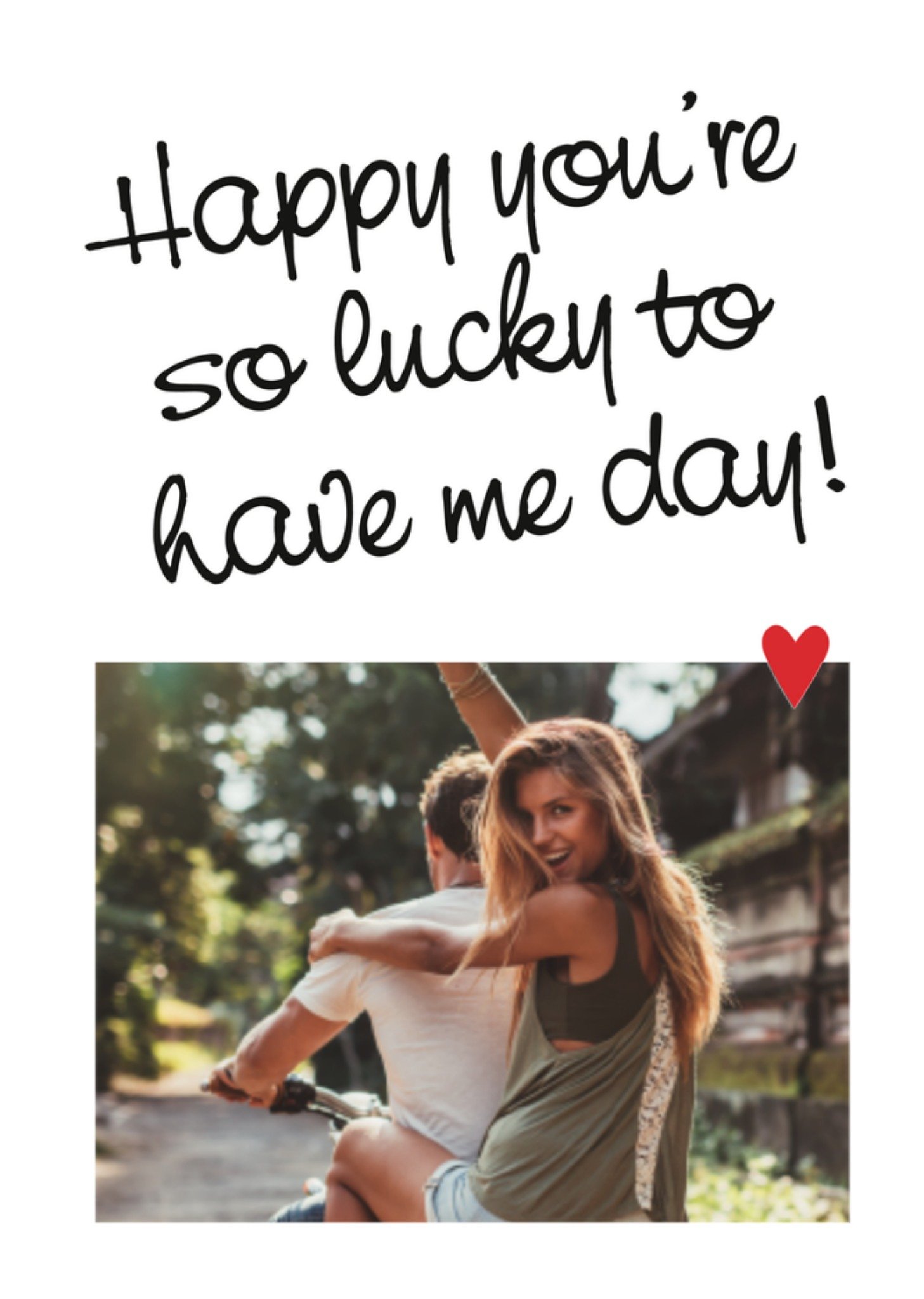 Valentijnskaart Lucky to have me Kaart Greetz