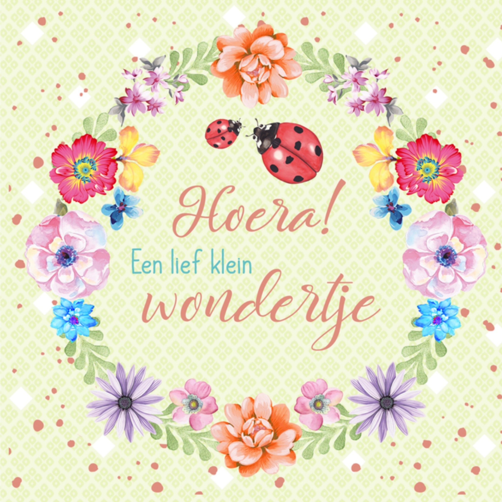 Geboortekaart Een lief klein wondertje Vierkante Kaart Endless Mae