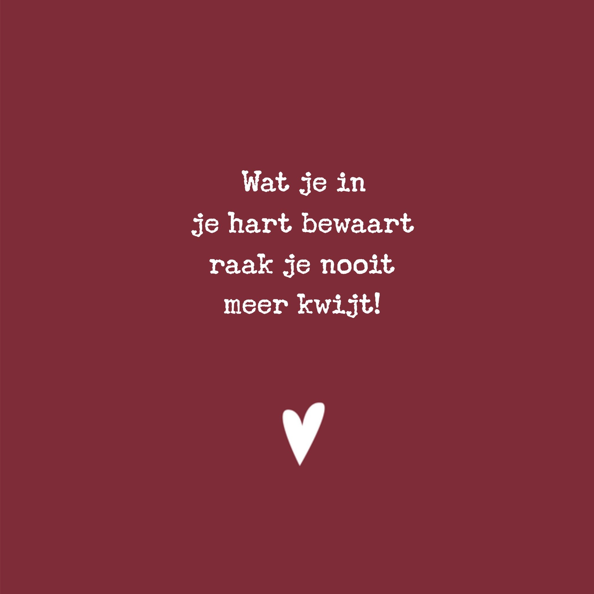 Greetz Valentijnskaart In je hart bewaart Vierkant