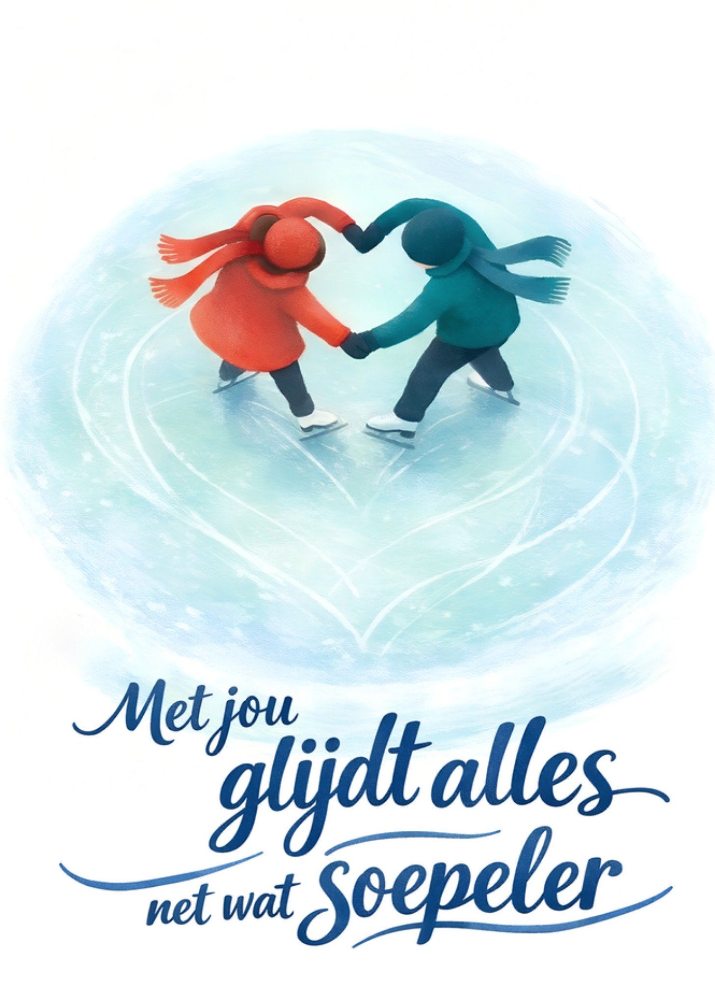 Valentijnskaart Met jou glijdt alles net wat soepeler Kaart Greetz