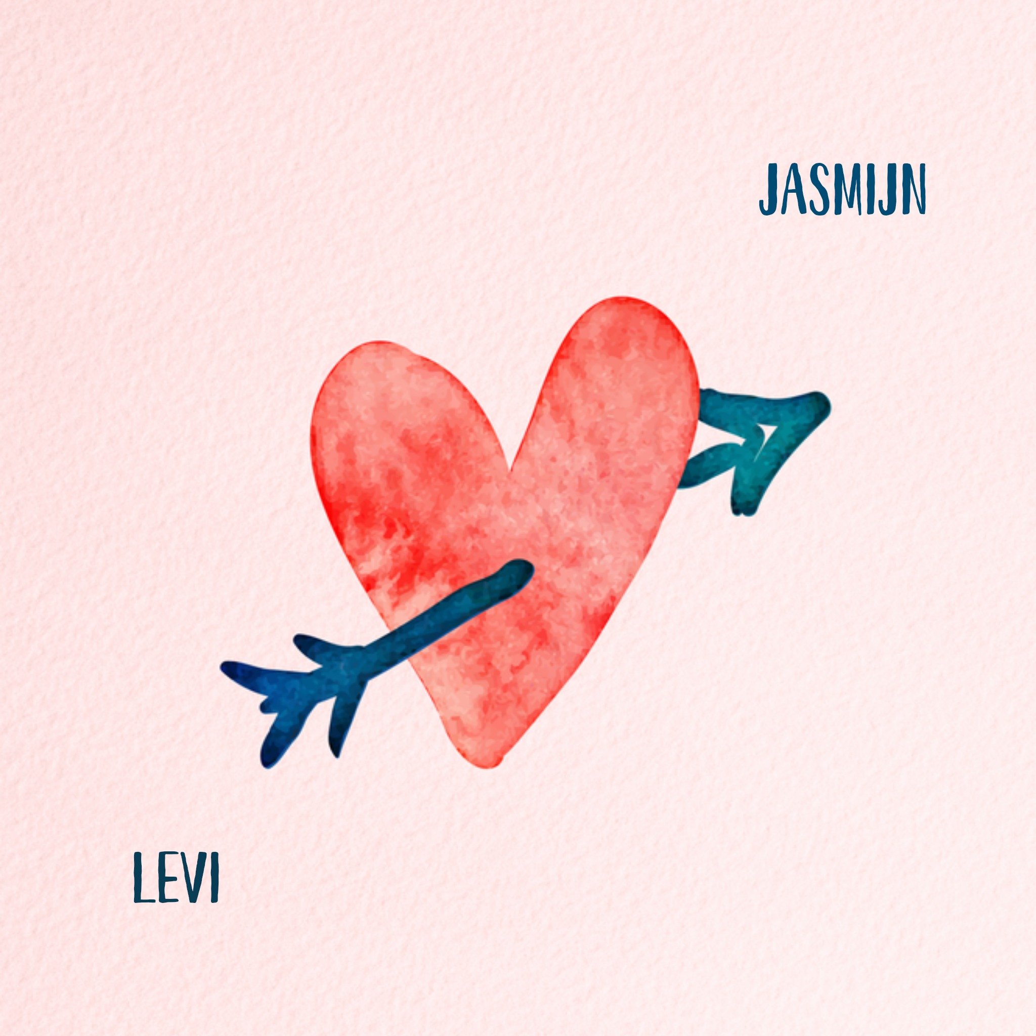 Greetz Valentijnskaart met aanpasbare naam Vierkant