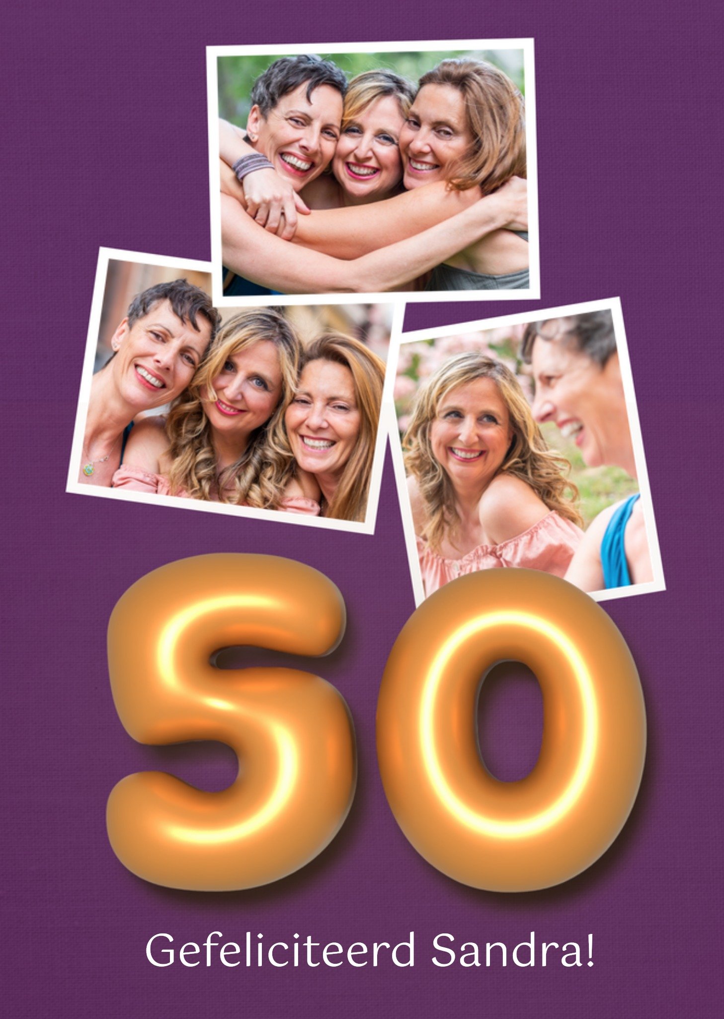 Verjaardagskaart 50 Geschilderde Fotokaart Aanpasbare tekst Kaart Greetz