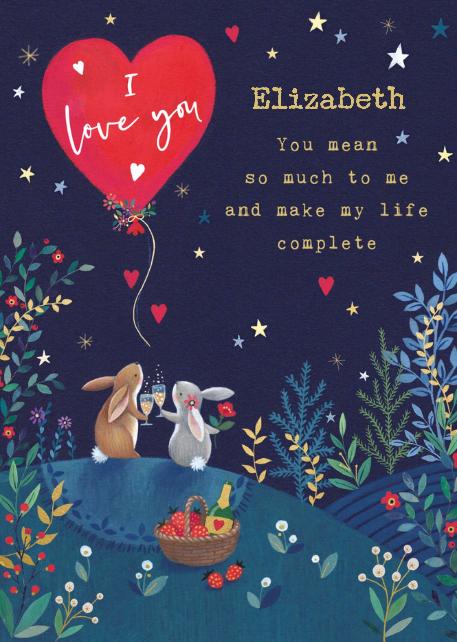 Valentijnskaart Konijntjes Aanpasbare naam Kaart Paperlink