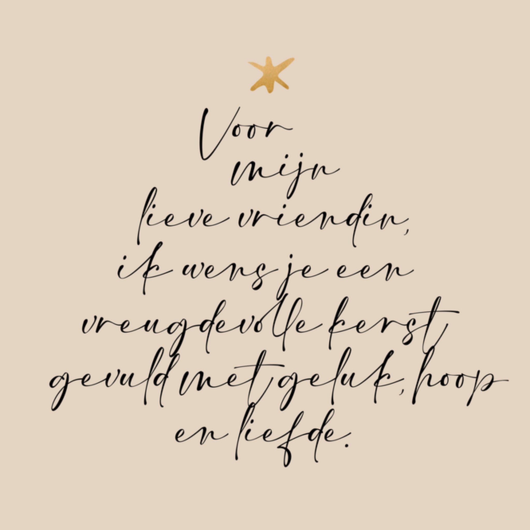 Greetz Kerstkaart Lieve Vriendin Poem Vierkant