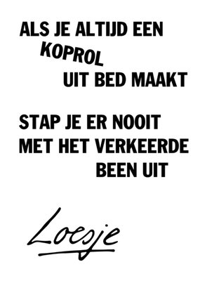 Loesje | Zomaar kaart | koprol | uit bed