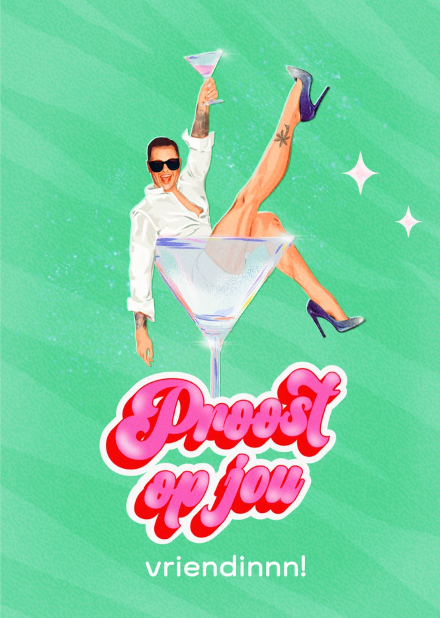 Greetz Verjaardagskaart proost Kaart Fred van Leer