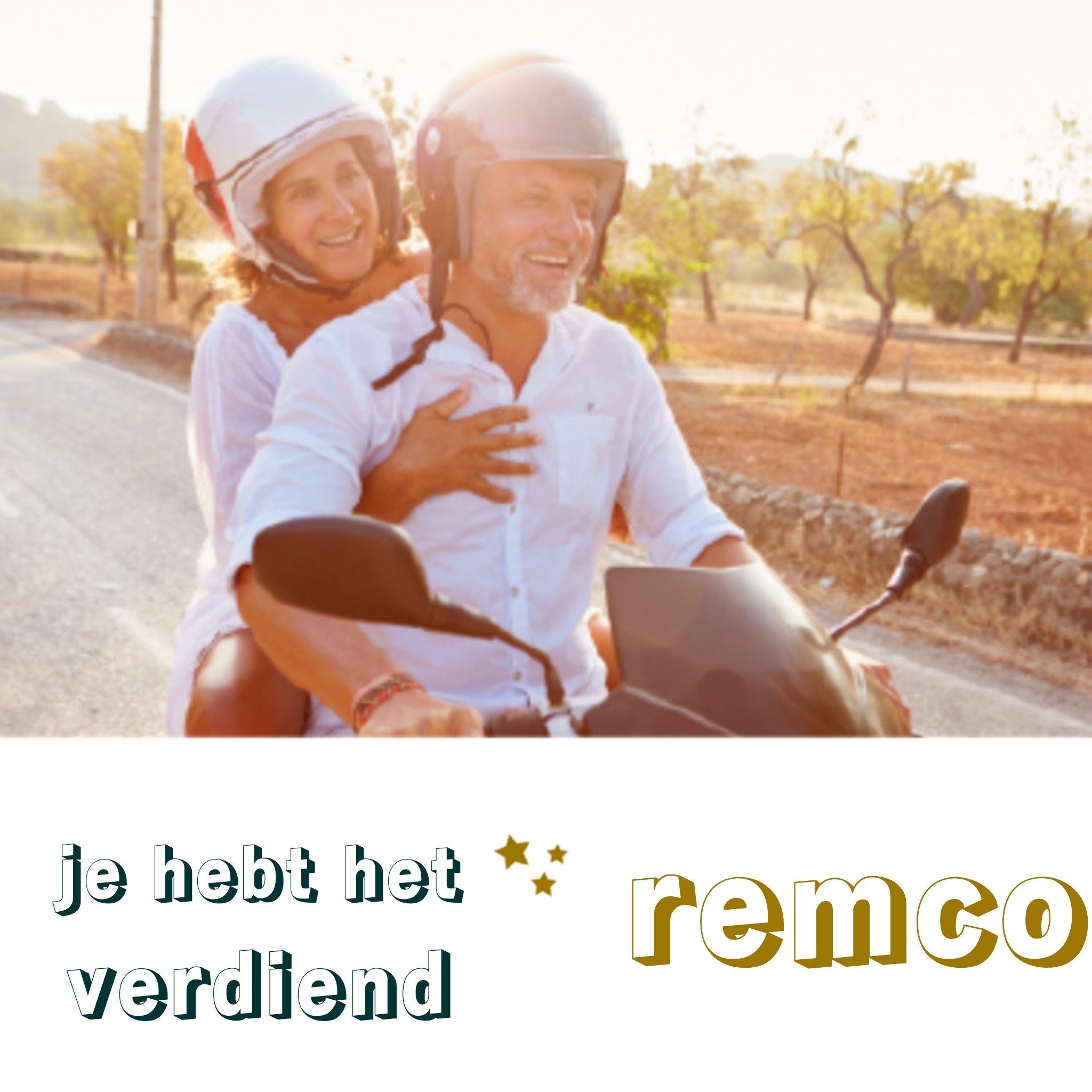 Greetz Pensioen kaart fotokaart Vierkant