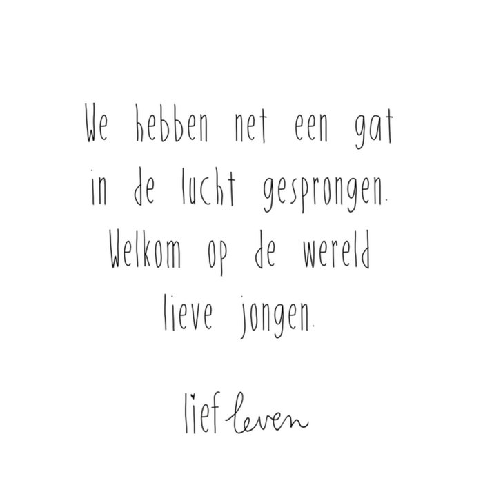 Lief Leven | Geboortekaart | kleine jongen