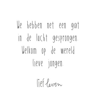 Lief Leven | Geboortekaart | kleine jongen