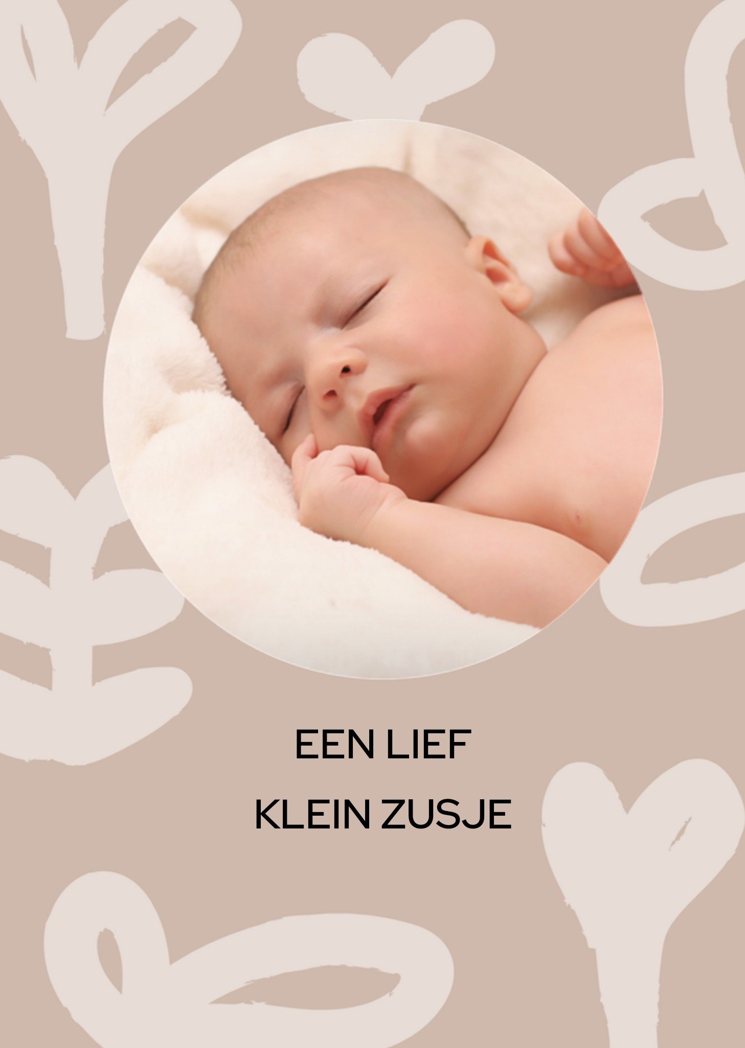 Greetz Geboortekaart Een lief klein zusje Standard Card