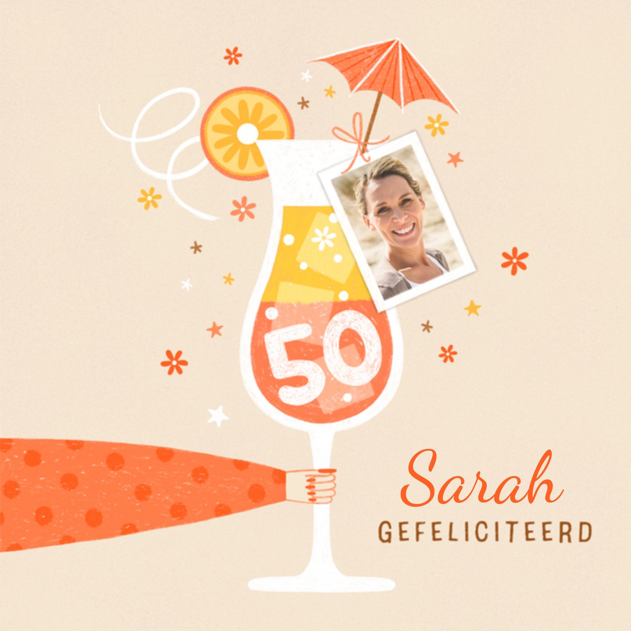 Verjaardagskaart 50 foto Vierkante Kaart Marieke Witke