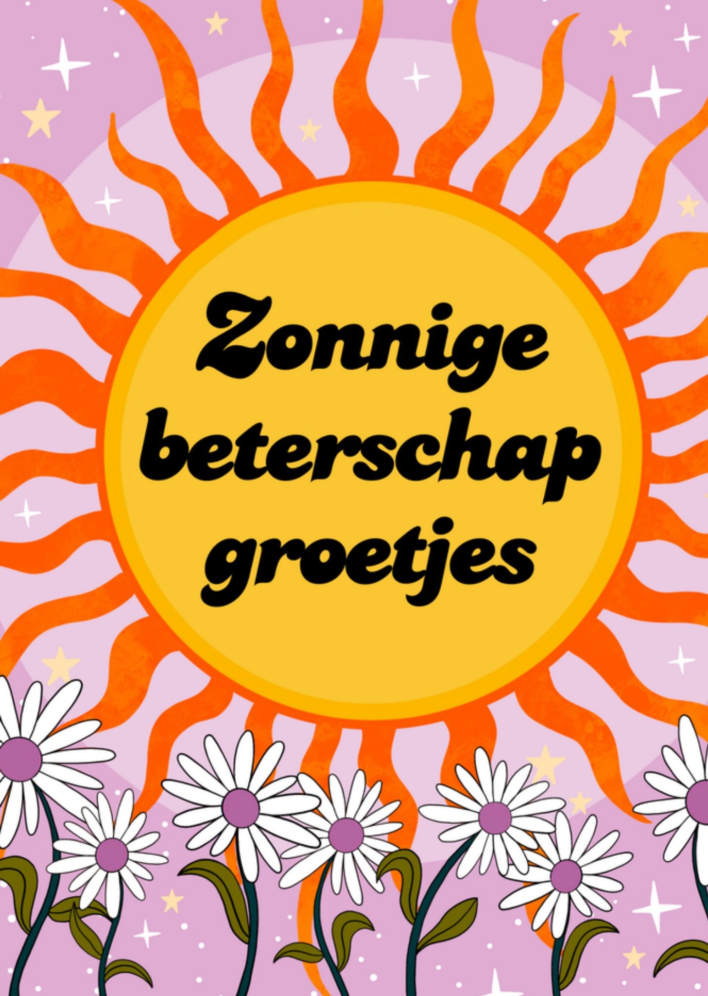 Beterschapskaart Zon Bloemen Kaart Greetz