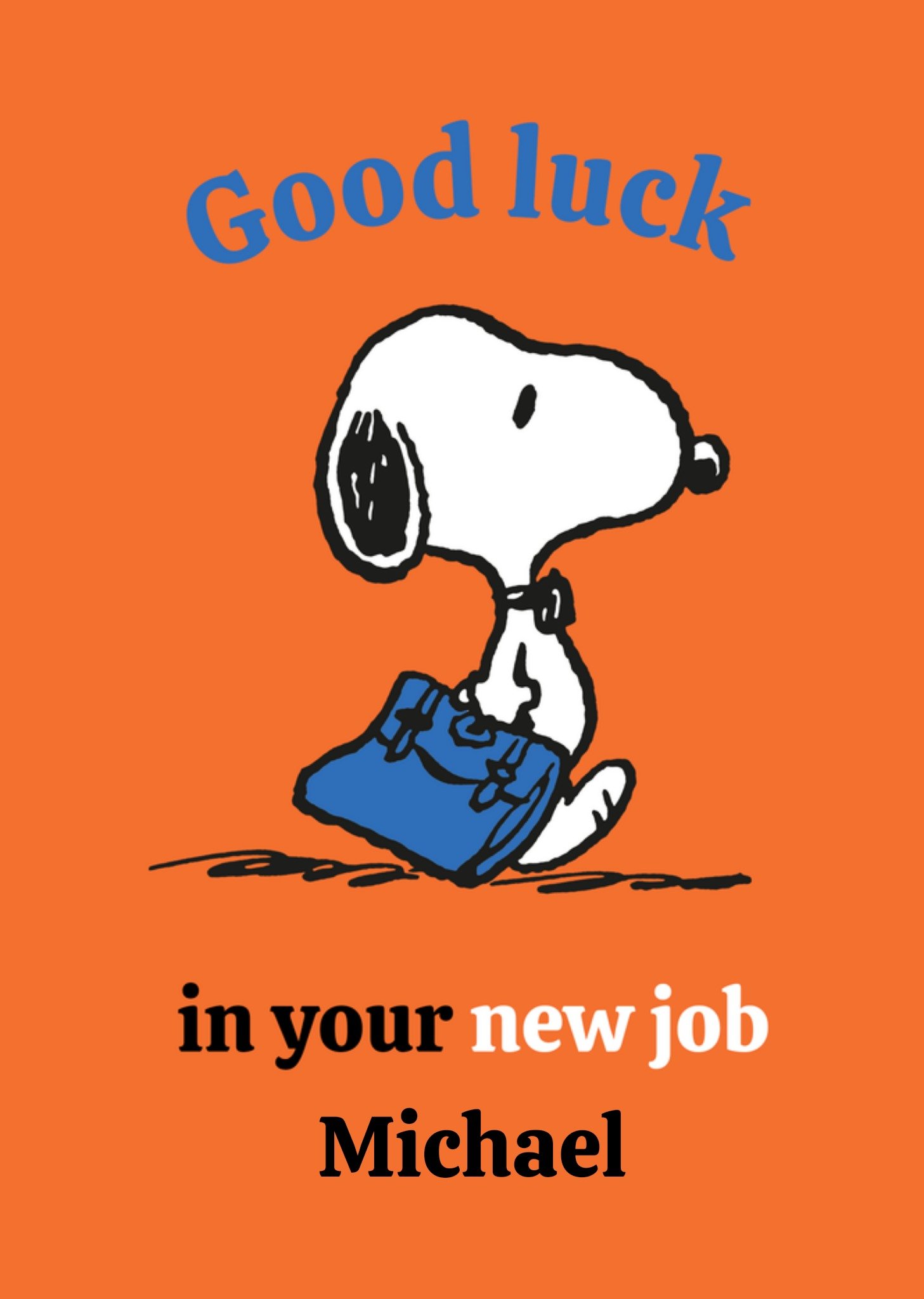 Peanuts Snoopy Succeskaart Good luck in your new job Standard Card