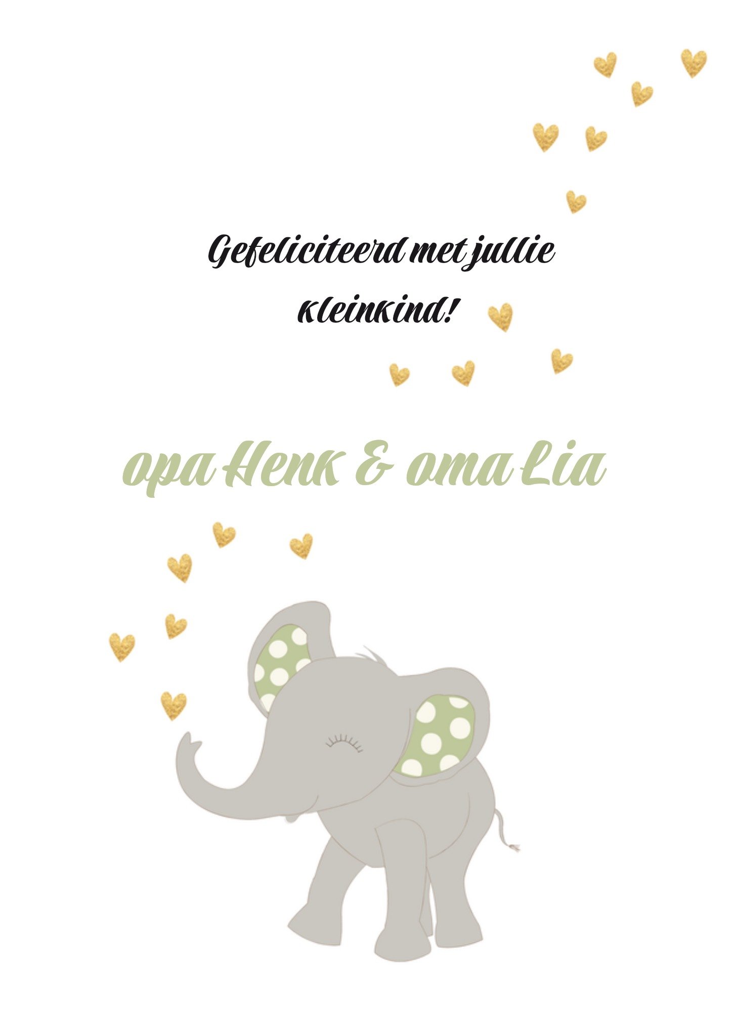 Geboortekaart met aanpasbare naam Kaart Tsjip