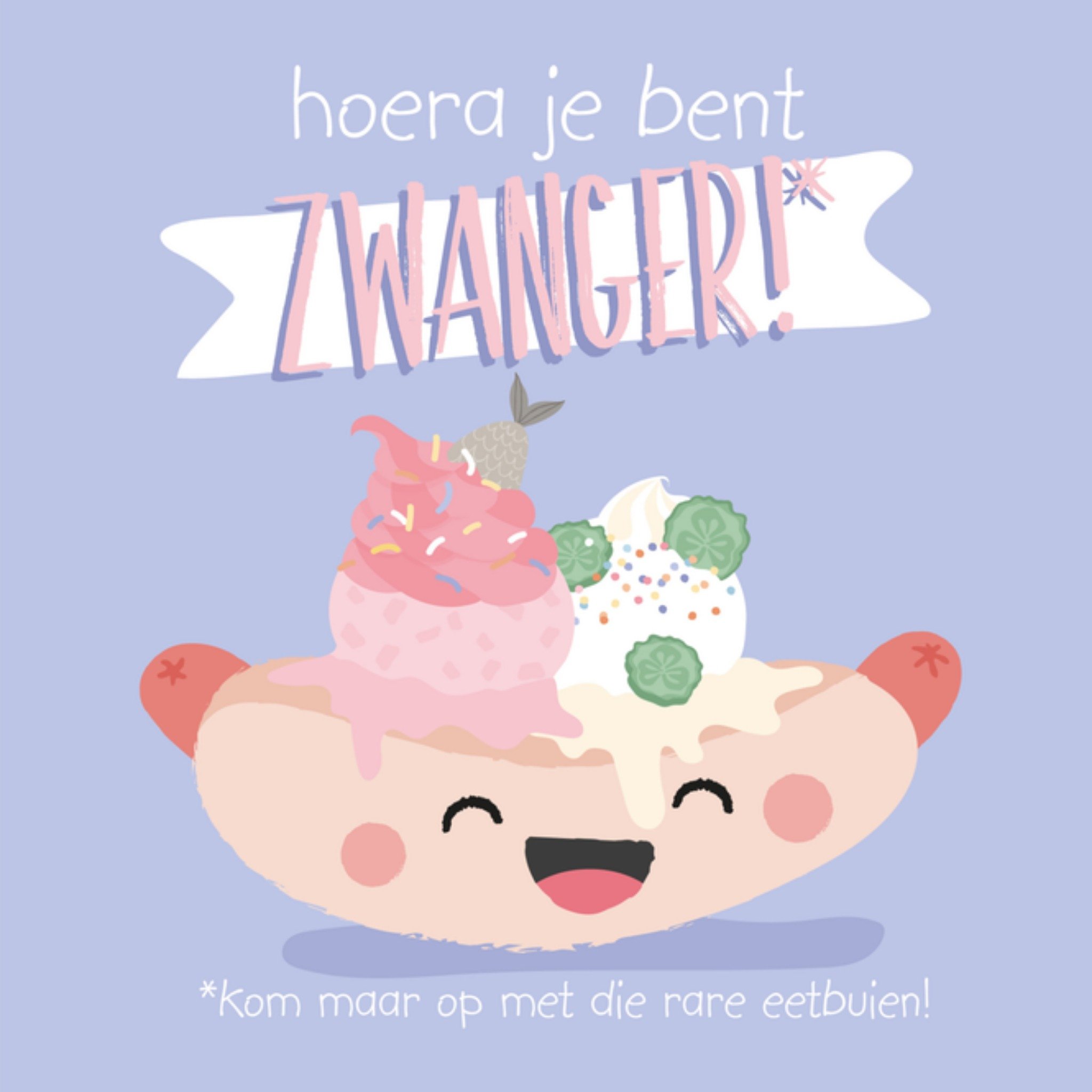 Tante Kaartje Zwangerschapskaart eetbuien Vierkant