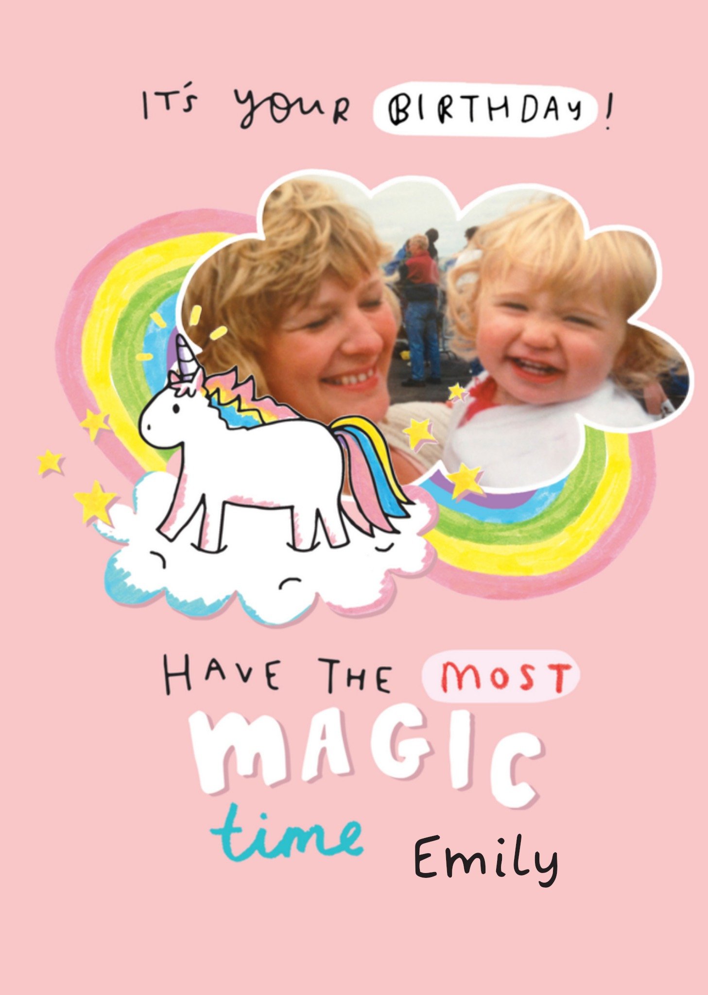 Verjaardagskaart met naam foto Kaart Pigment