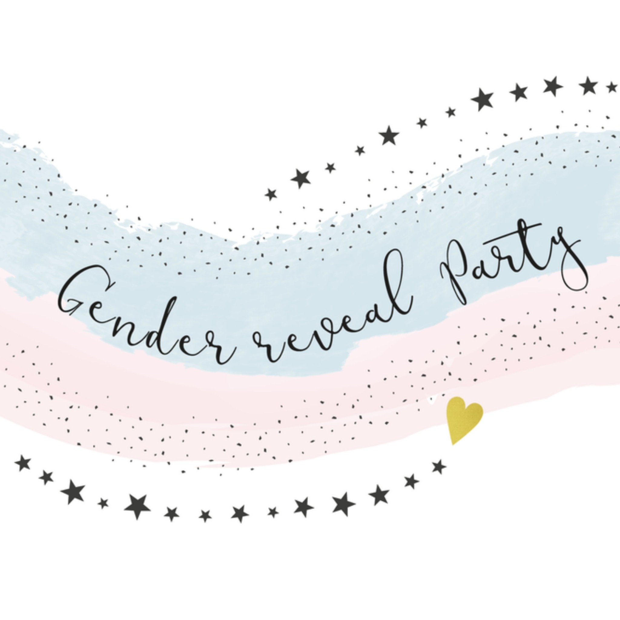 Gender reveal party kleurrijk Vierkante Kaart Tsjip