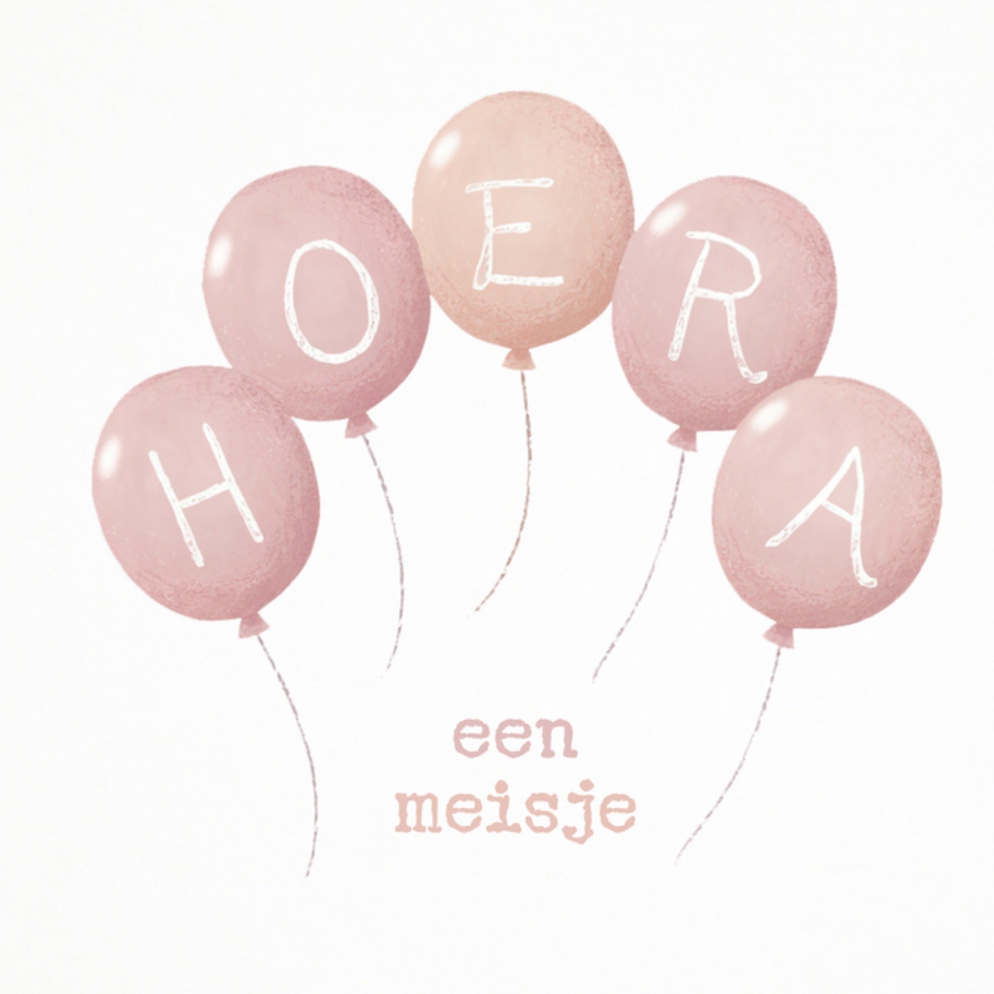 Greetz Geboortekaart Hoera een meisje Vierkant