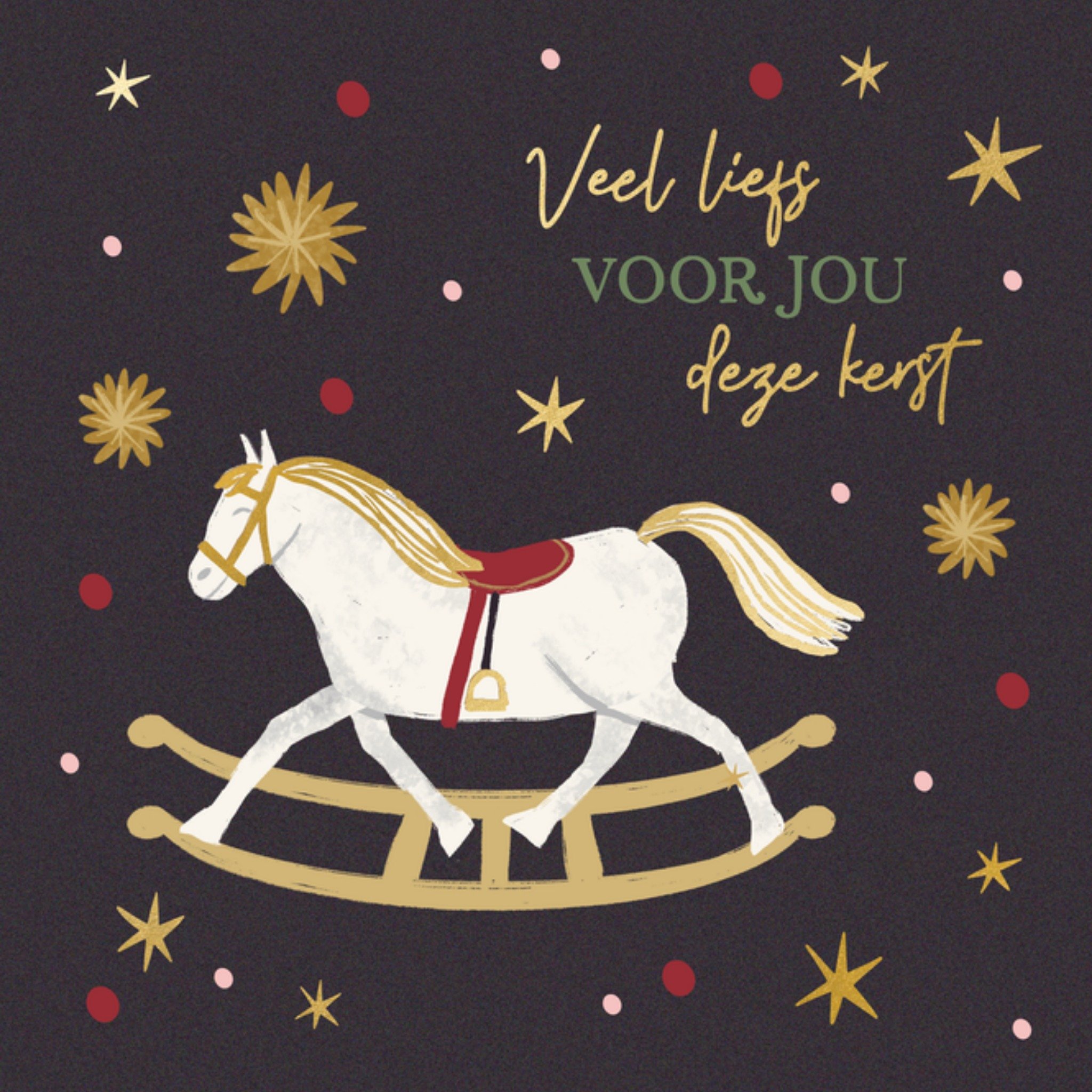 Greetz Kerstkaart veel liefs voor jou Vierkant