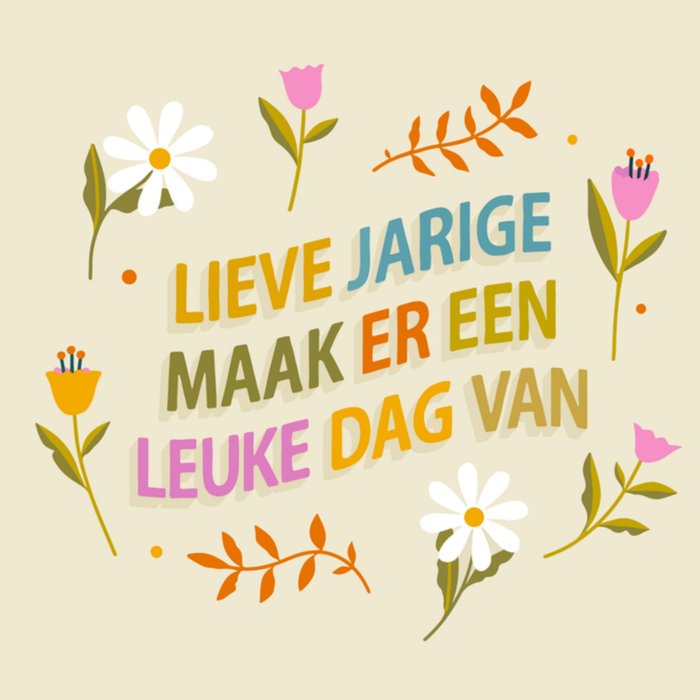 Greetz | Verjaardagskaart | Lieve jarige | Bloem