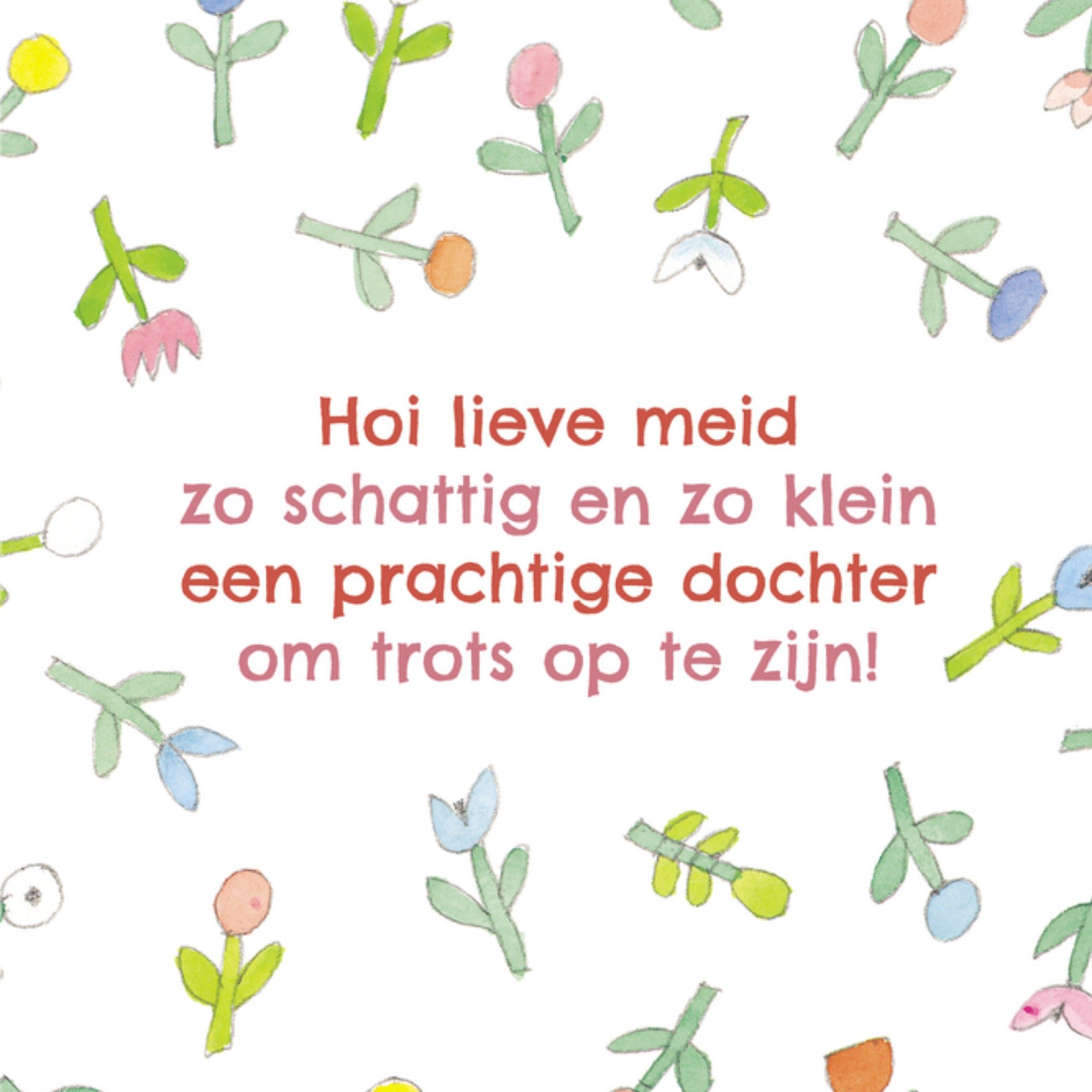 Geboortekaart Poem Prachtige dochter Vierkante Kaart Kikker