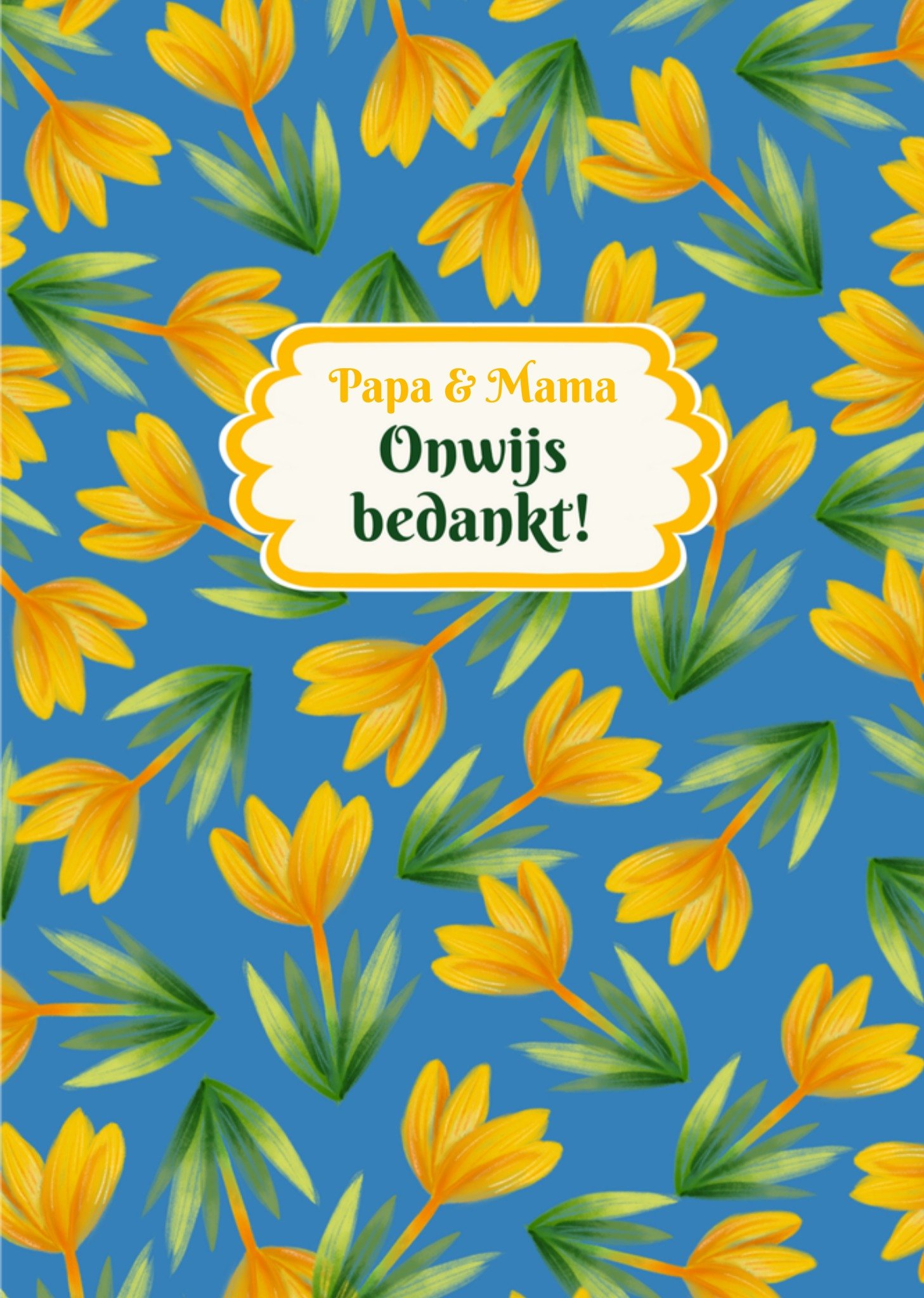 Bedanktkaart Papa en Mama Kaart Greetz